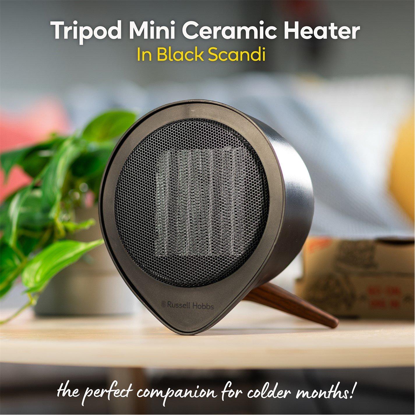 Black - Russell Hobbs - RHMCH1009B-SCA 1.5kw Tripod Mini Ceramic Heater - 3