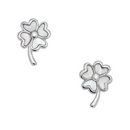 Fossil Elliott Lucky You Mother-of-Pearl Sterling Silver Stud Earrings JFS00541040