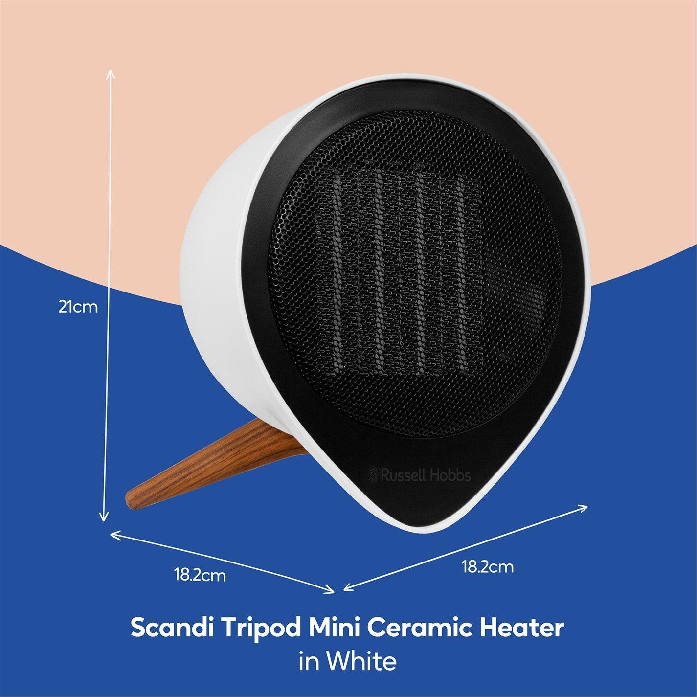 White - Russell Hobbs - RHMCH1009-SCA 1.5kw Tripod Mini Ceramic Heater - 2