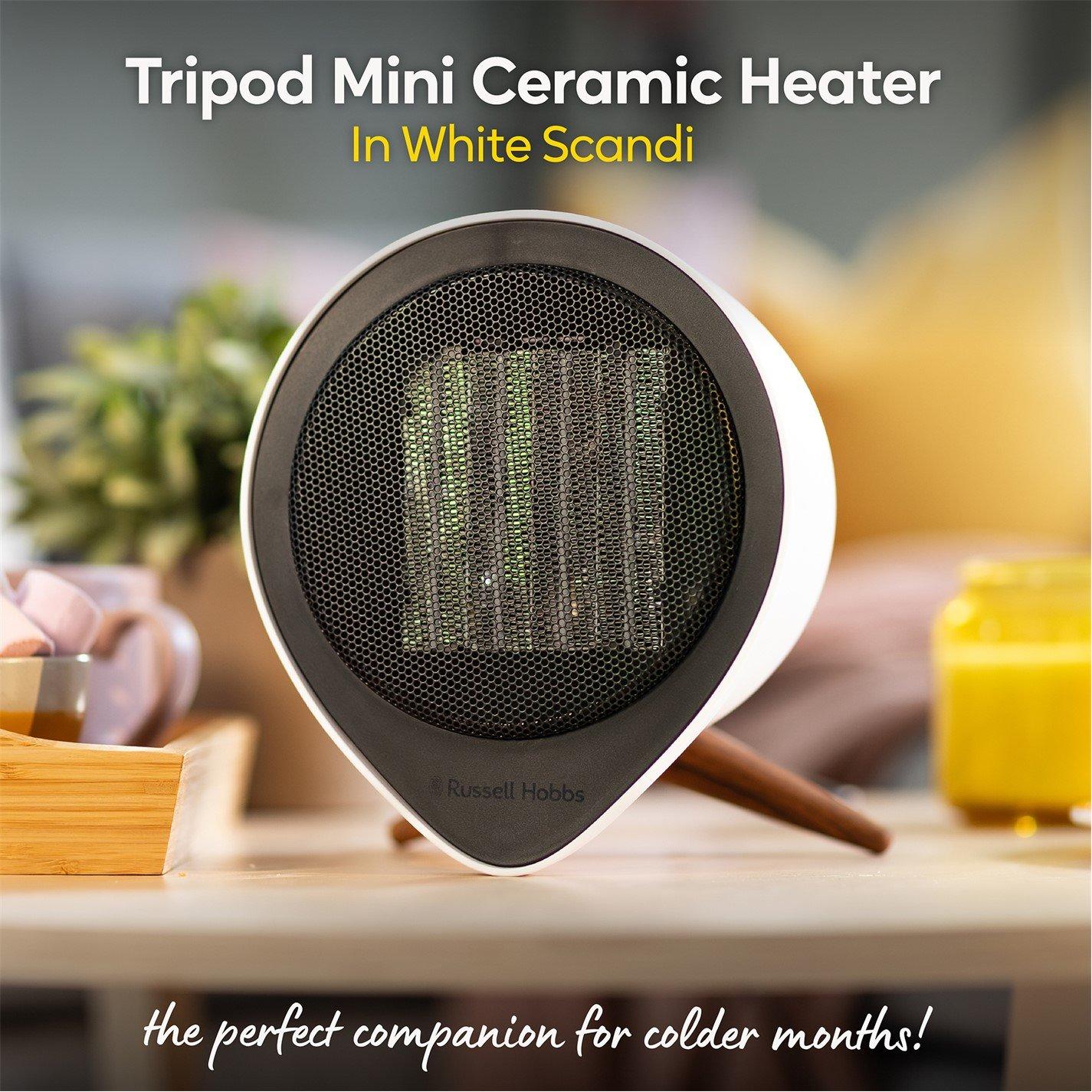 White - Russell Hobbs - RHMCH1009-SCA 1.5kw Tripod Mini Ceramic Heater - 4