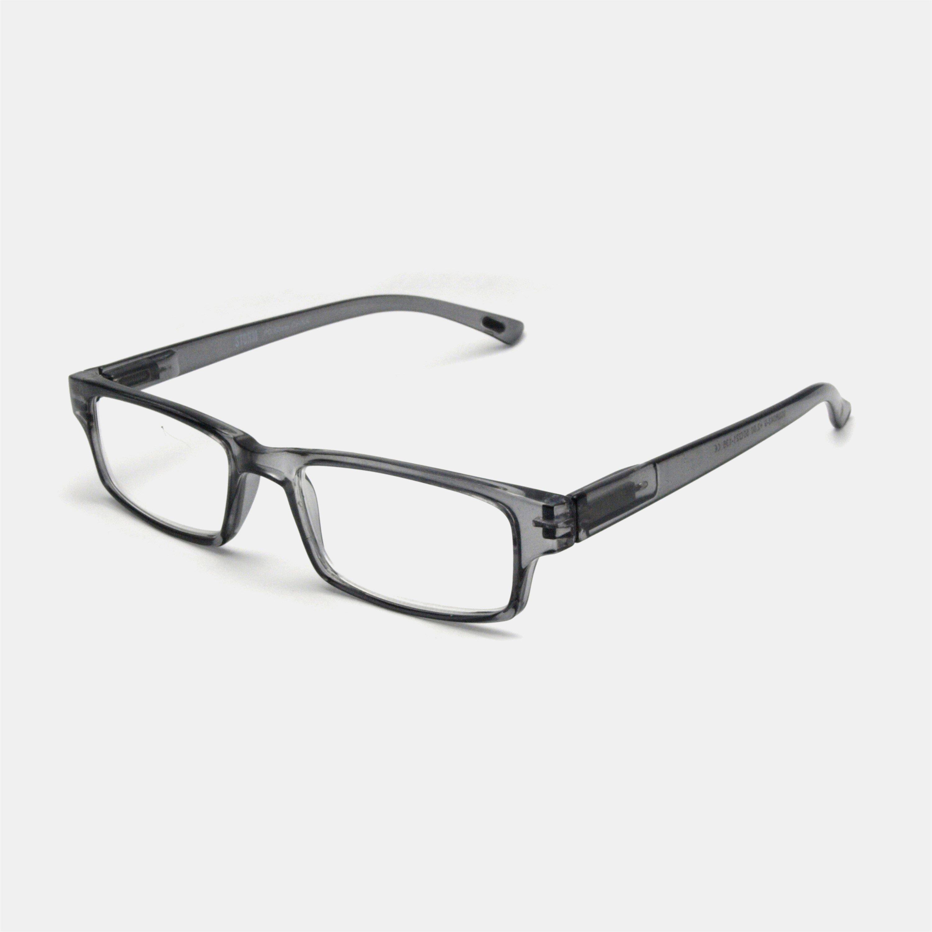Grey - Storm - Rectangle Ready Reader Reading Glasses - 3