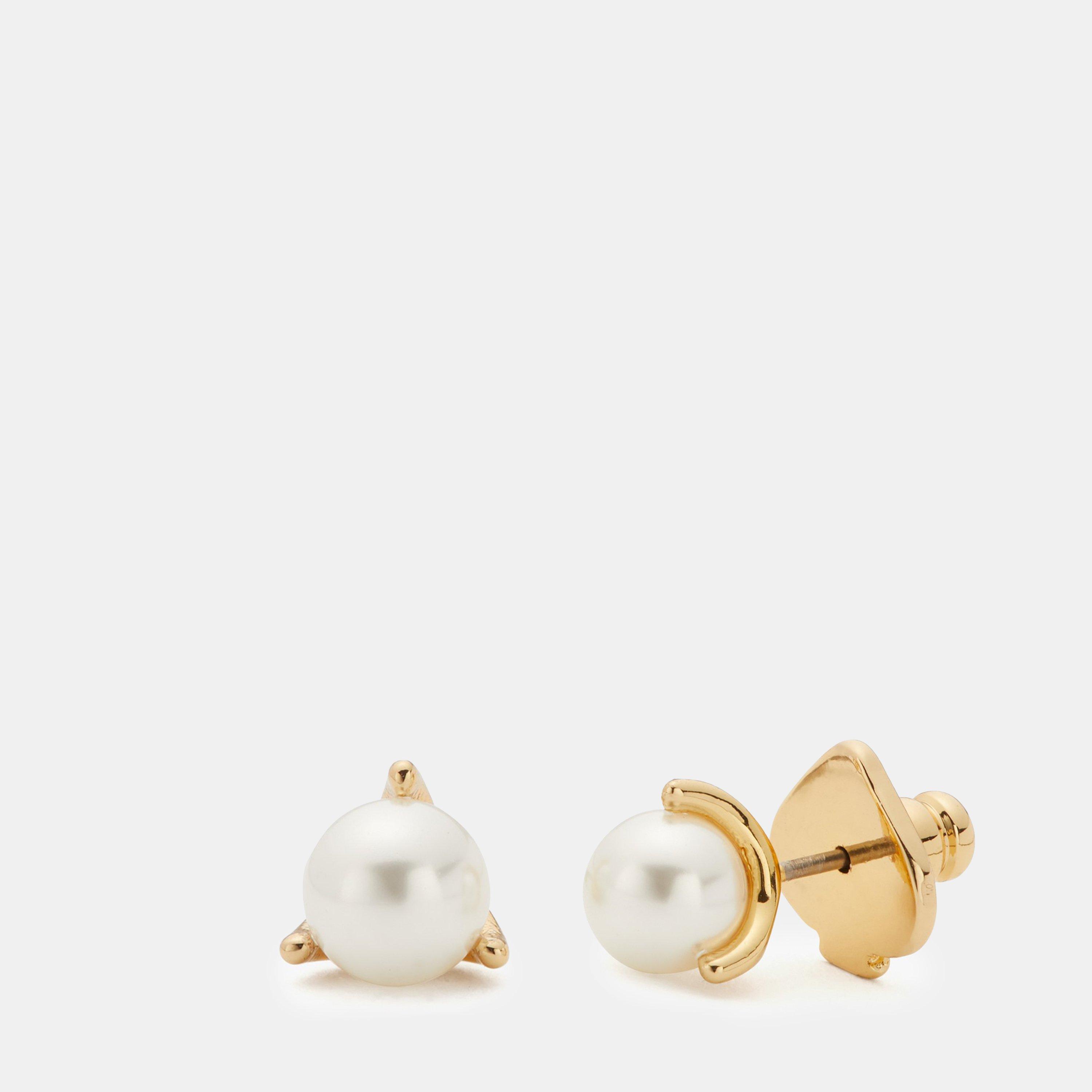 Pearl/Gold 152* - Kate Spade - Women's Mini Trio Prong Stud Earrings - 2
