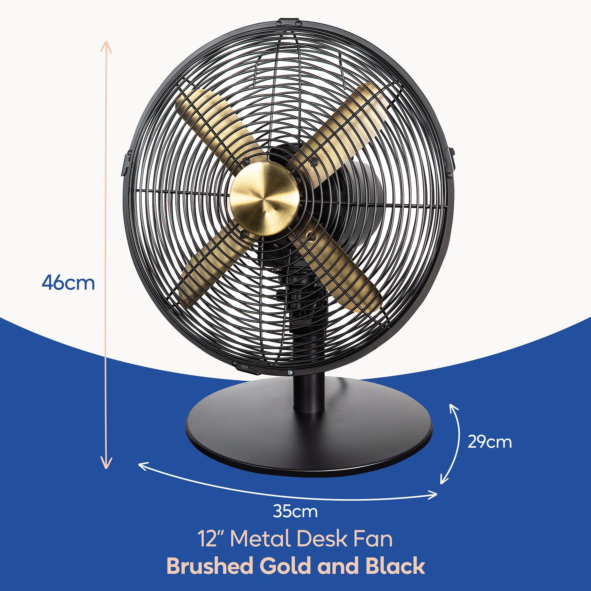 Brushed Gold An - Russell Hobbs - RHMDF1201BG Metal Desk Fan - 2