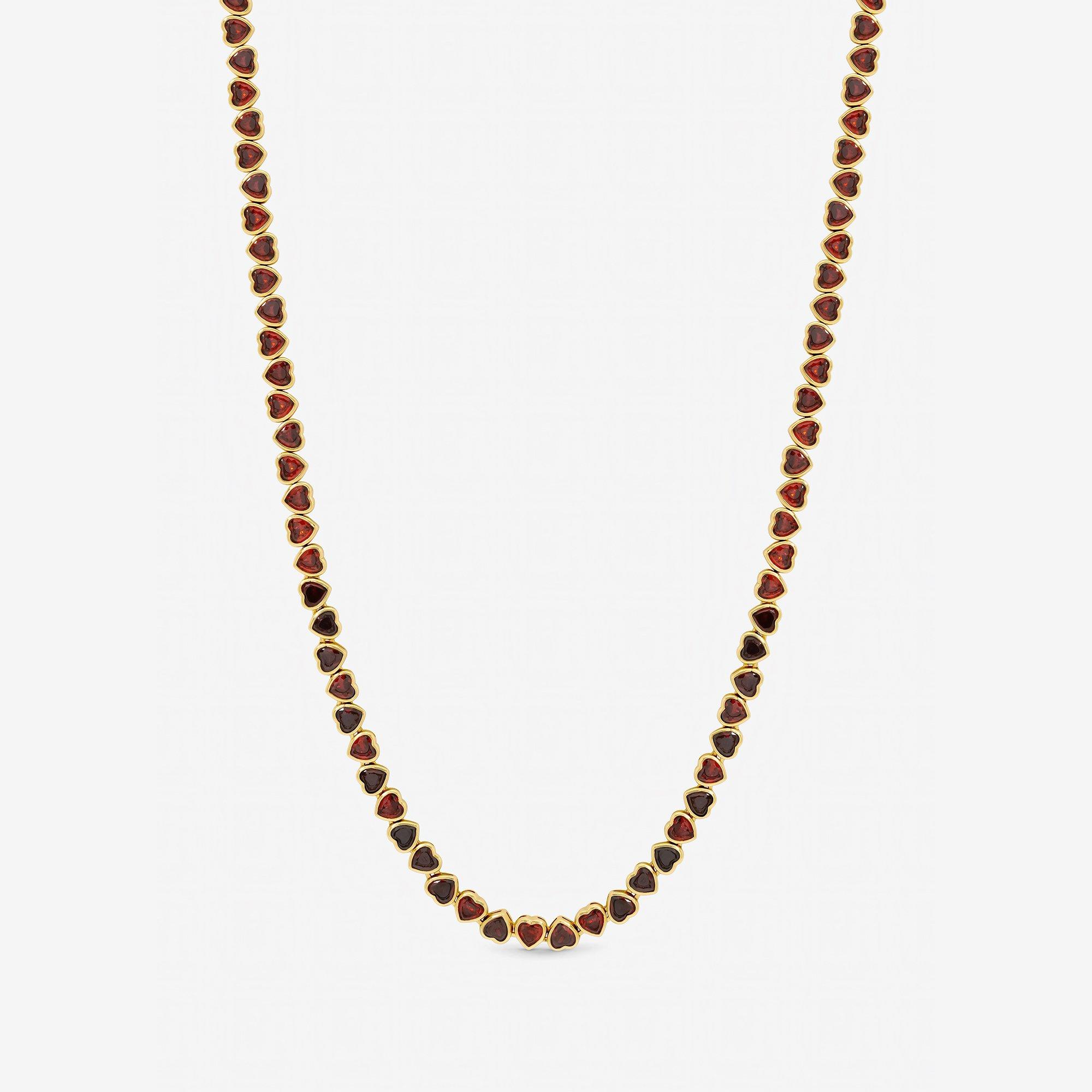 Gold - Jon Richard - Gold Plated Cubic Zirconia Red Heart Necklace - 2