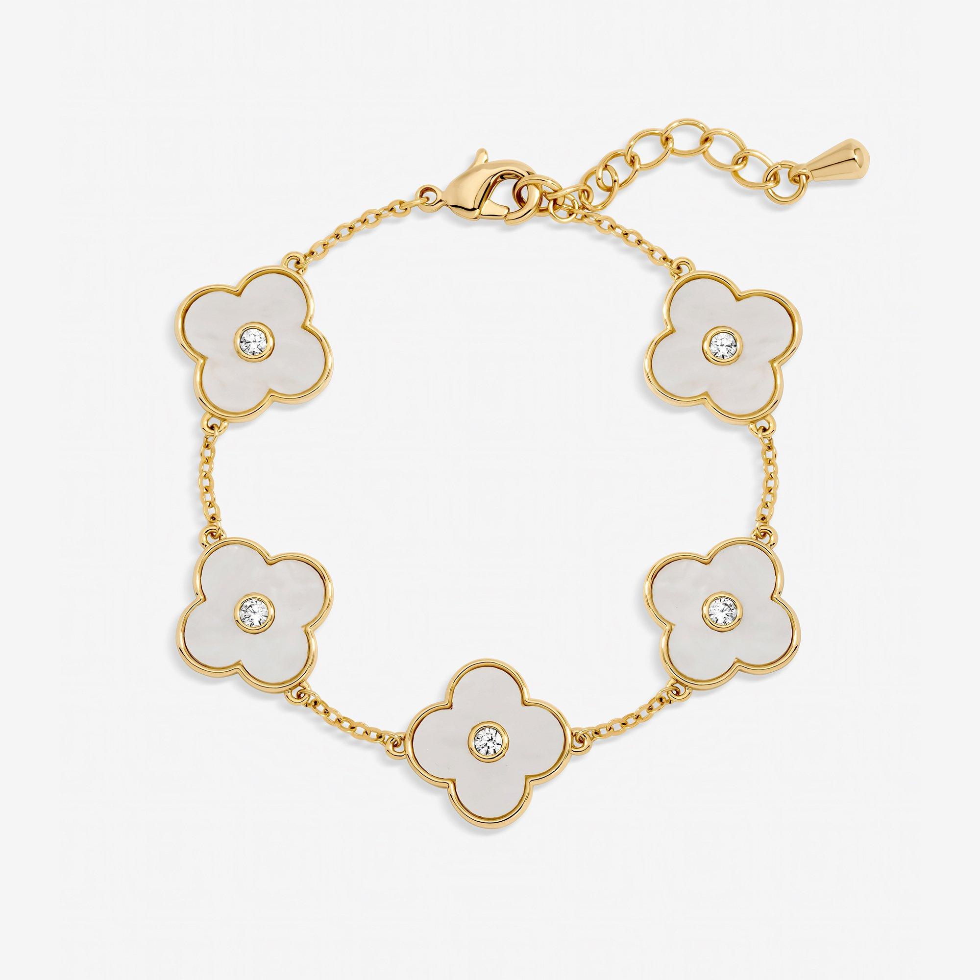 Jon Richard Gold Plated Mother of Pearl Clover Bracelet