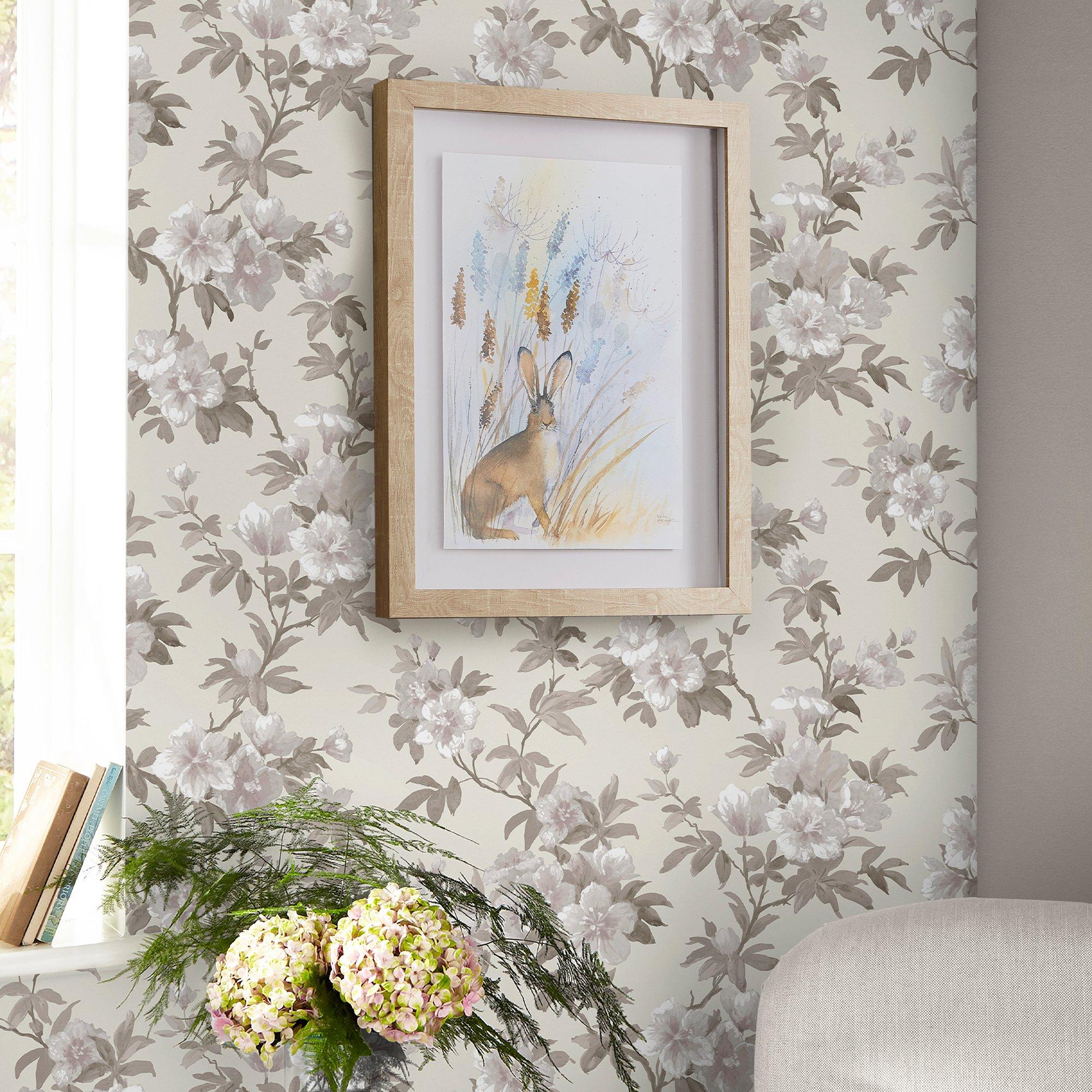 Natural - Laura Ashley - Rosamond Natural Floral Wallpaper - 1