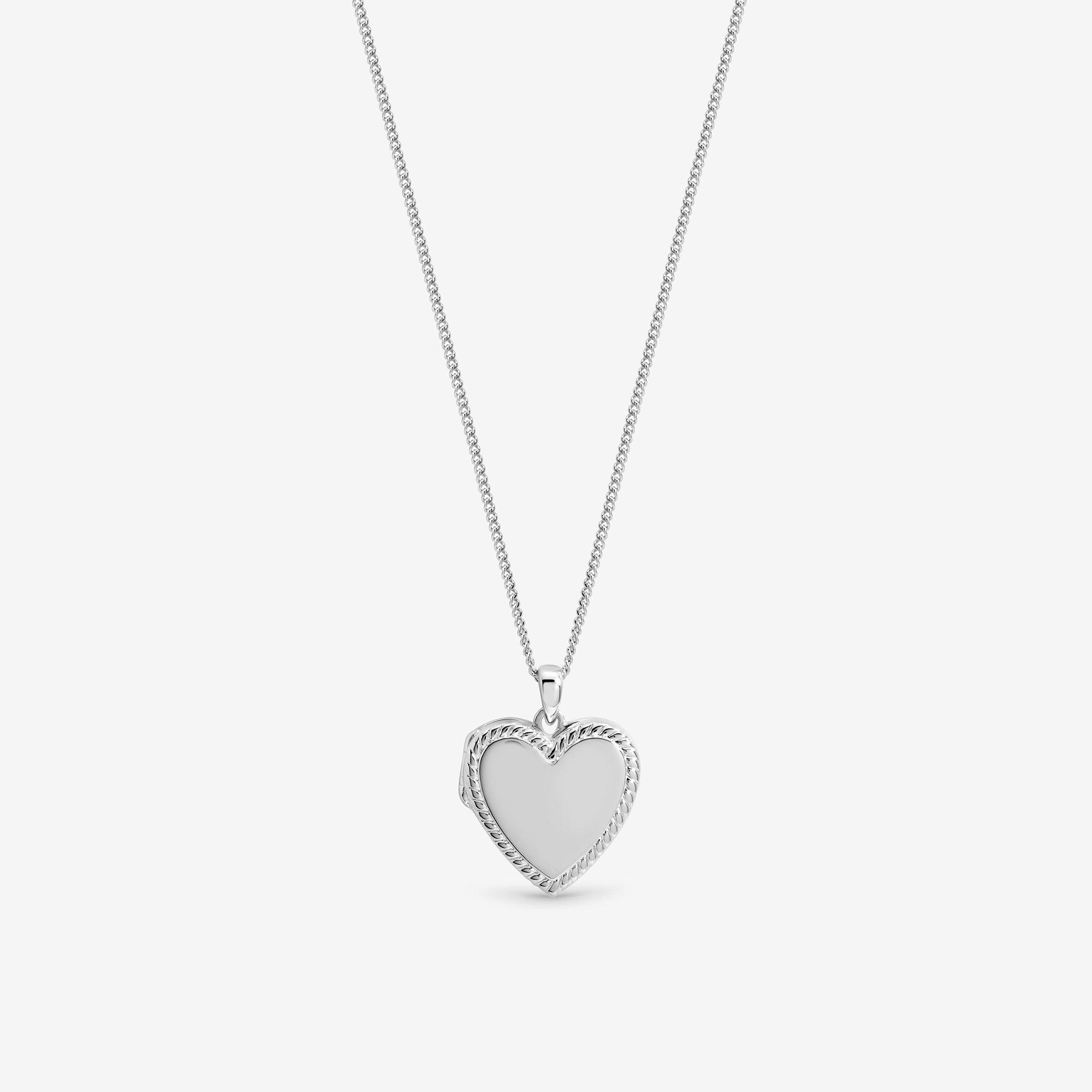 Silver - Inicio - Personalised Heart Locket - Gift Pouch