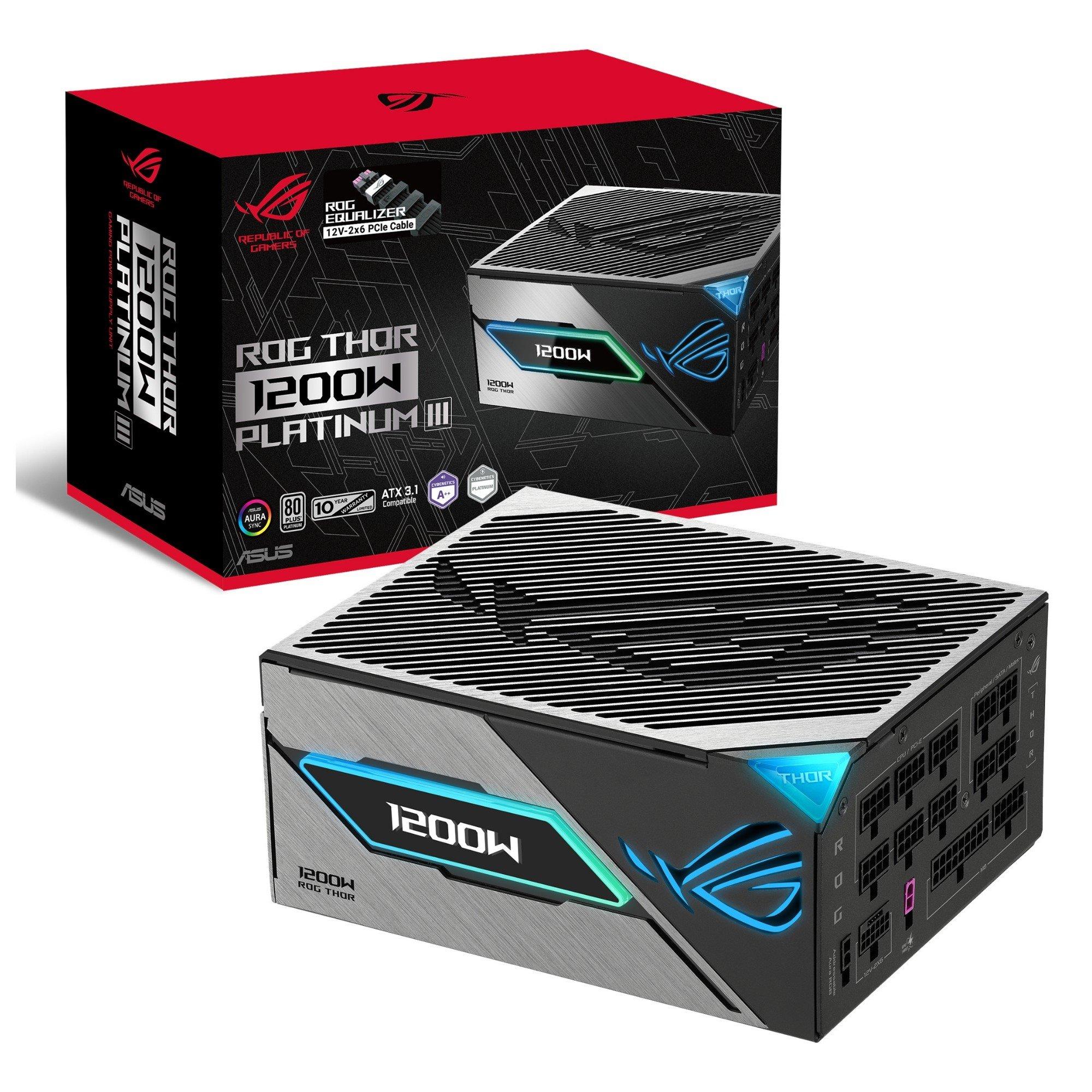 Black - ASUS - 1200W ROG Thor Platinum III Modular ATX3.1 Power Supply - 1