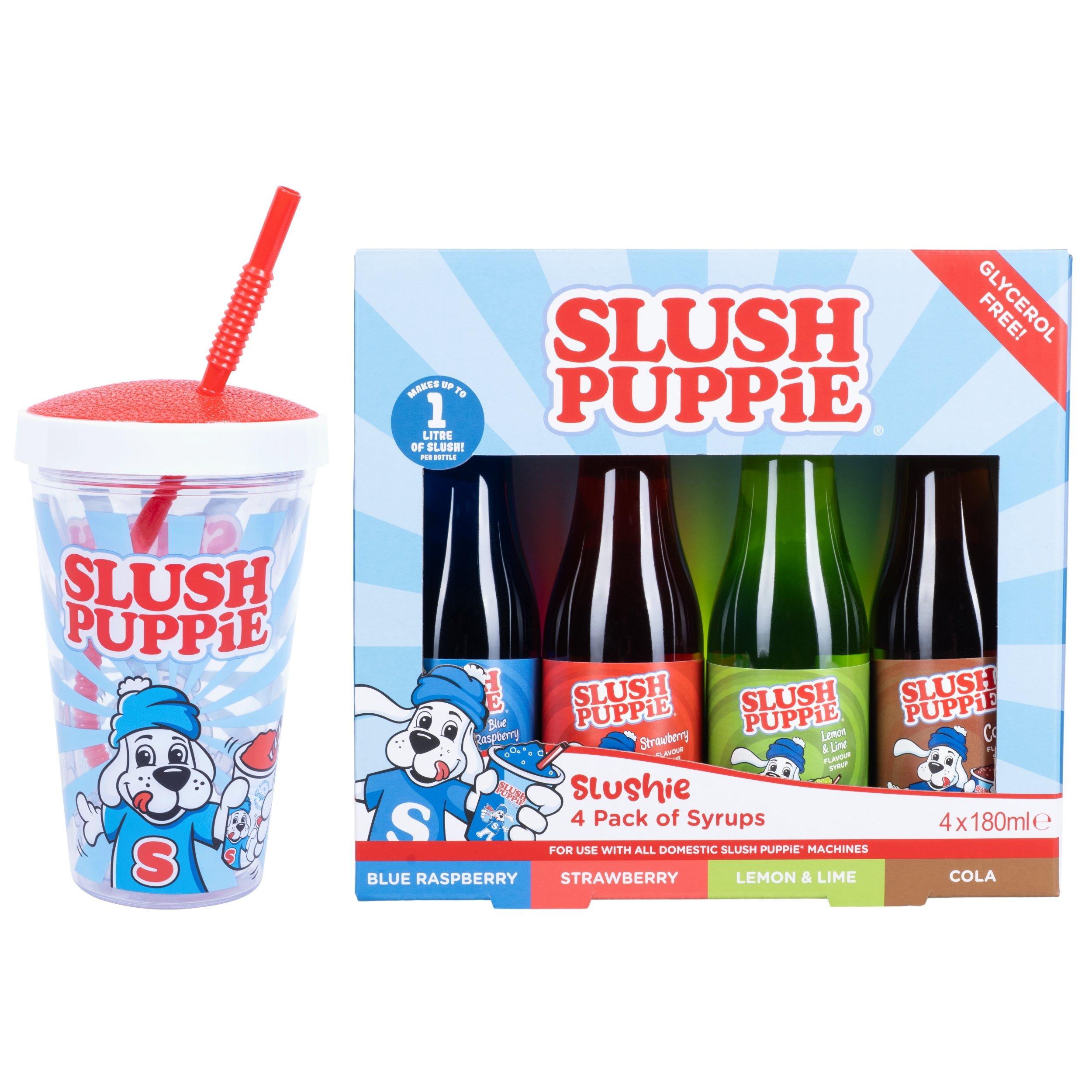 Slush Puppie 4 Pack Syrups & Straw Cup Gift Set