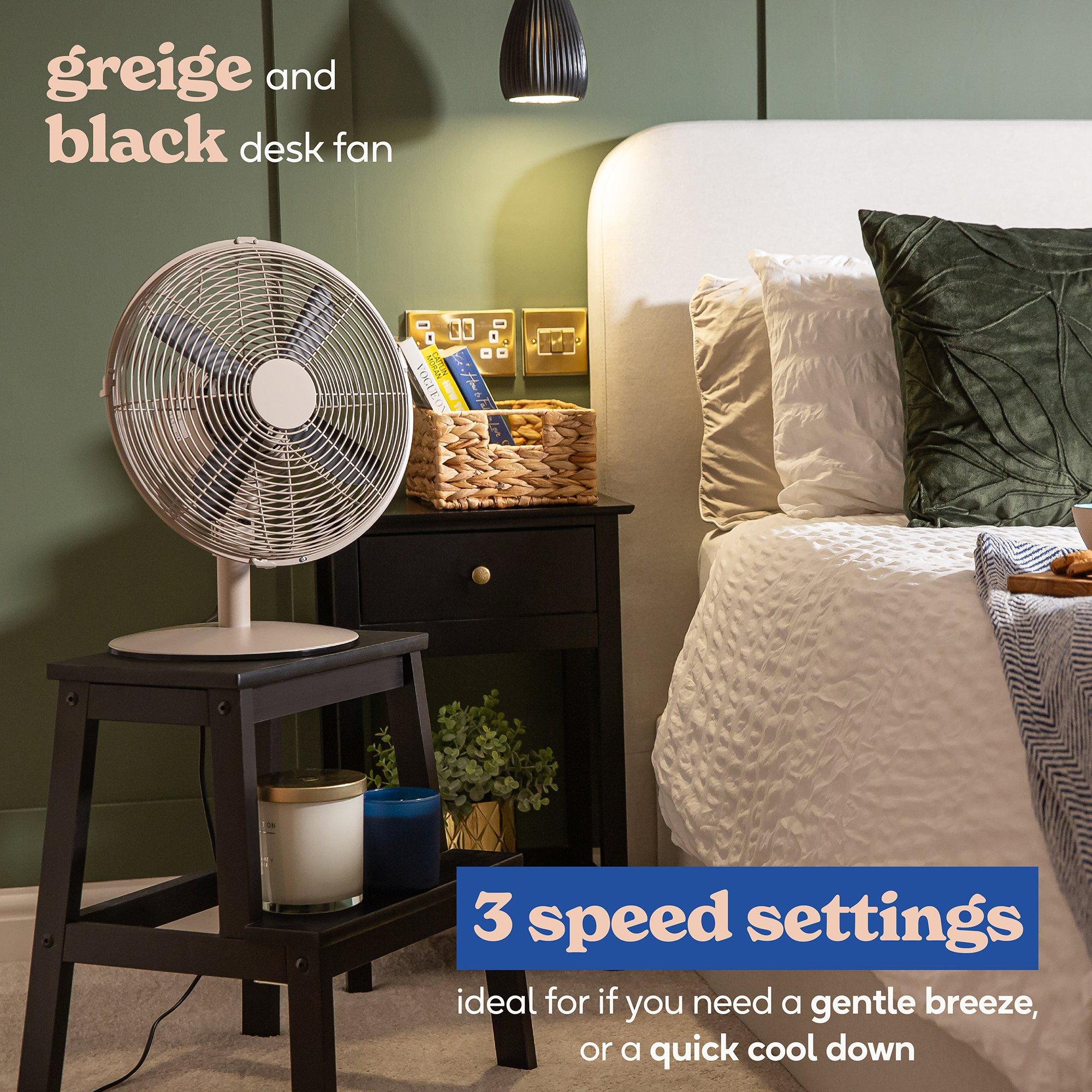 Greige And Blac - Russell Hobbs - RHMDF1201GR Metal Desk Fan in Greige - 3