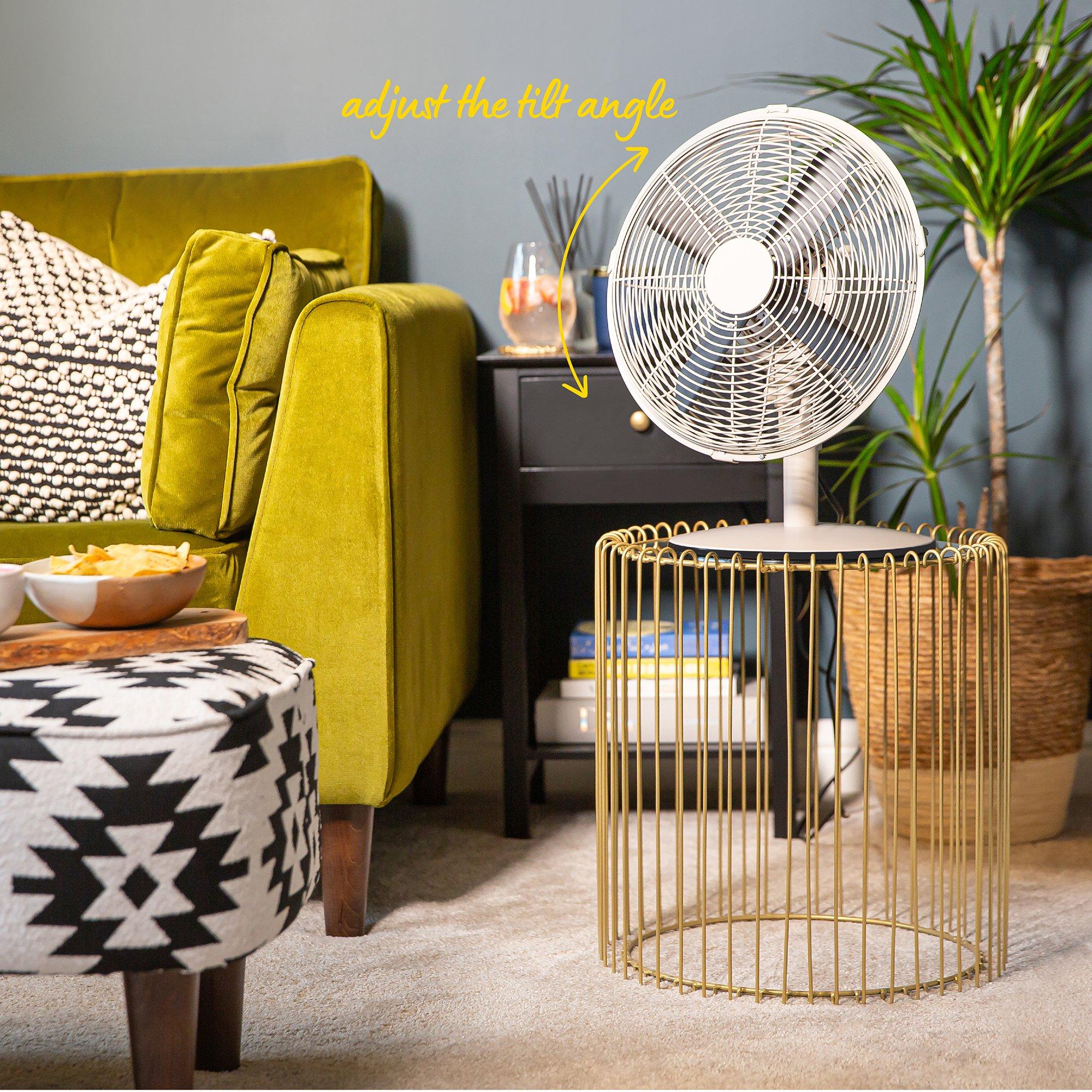 Greige And Blac - Russell Hobbs - RHMDF1201GR Metal Desk Fan in Greige - 7