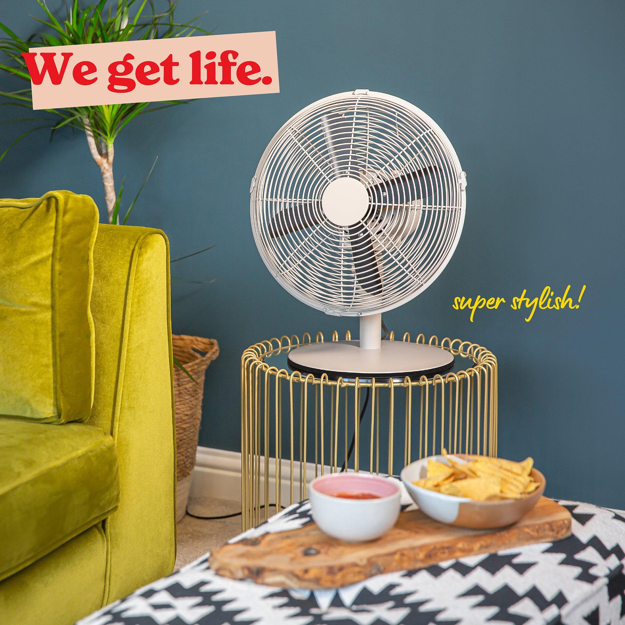 Greige And Blac - Russell Hobbs - RHMDF1201GR Metal Desk Fan in Greige - 8