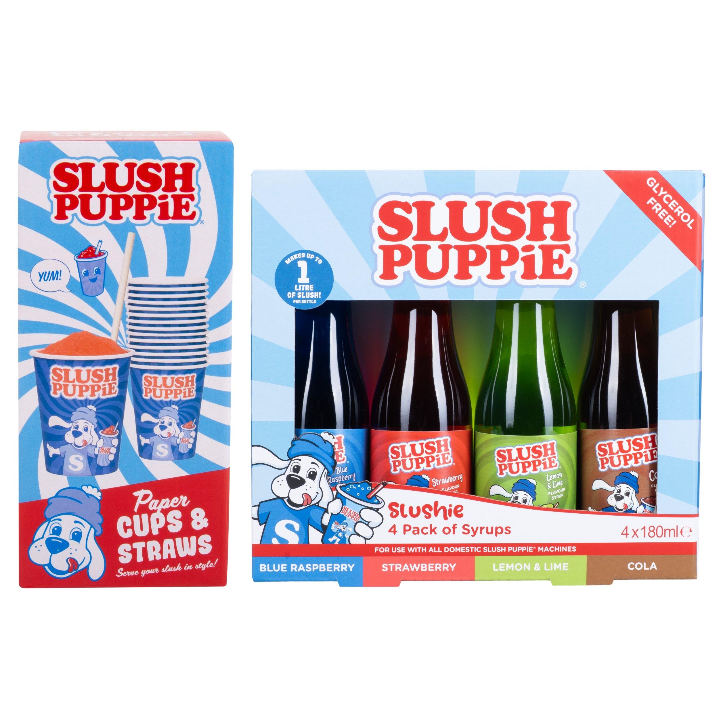 Slush Puppie  4 Pack Syrups & Paper Cups Gift Set - 