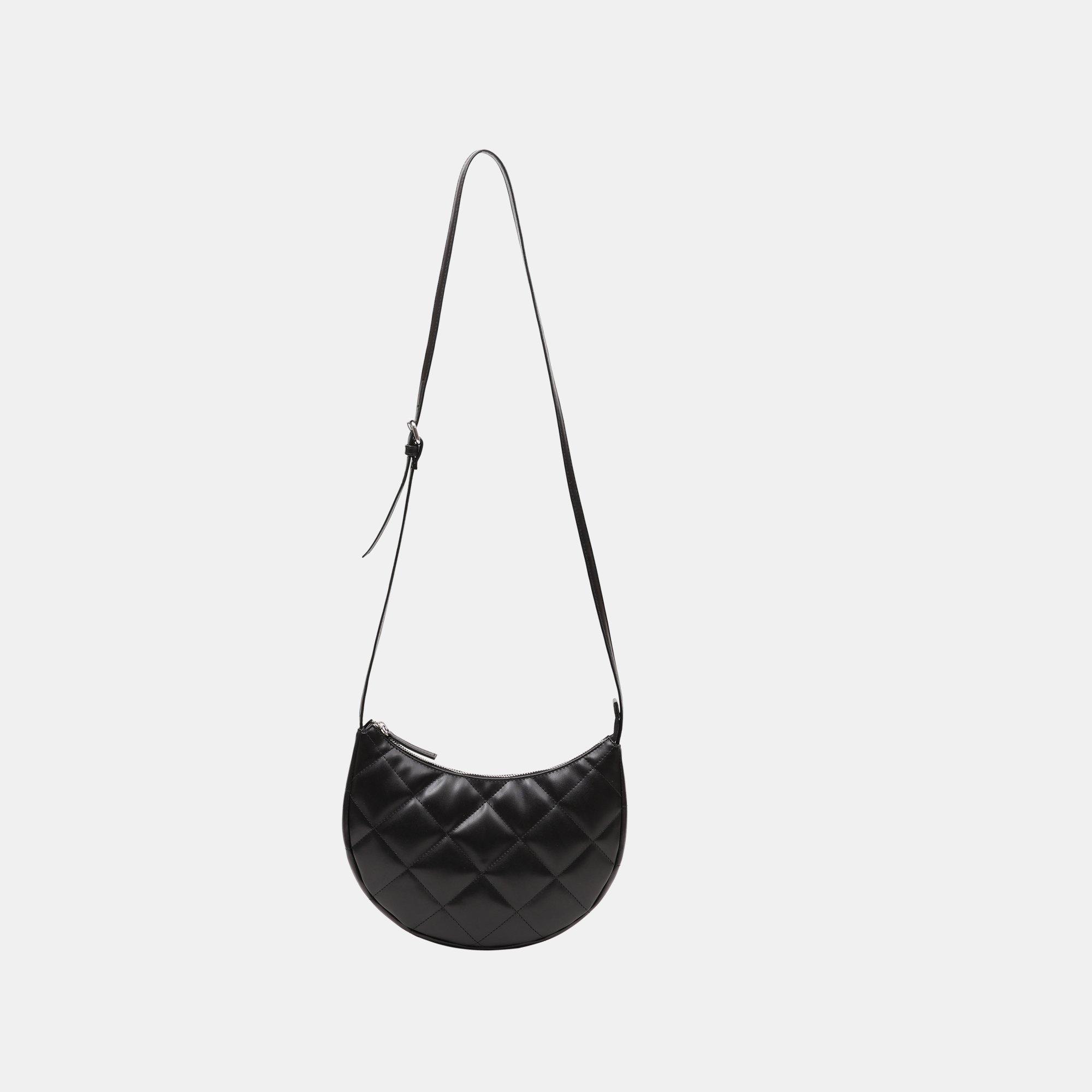Firetrap Women's Quilted Faux Leather Embroidered Crossbody Bag - Black