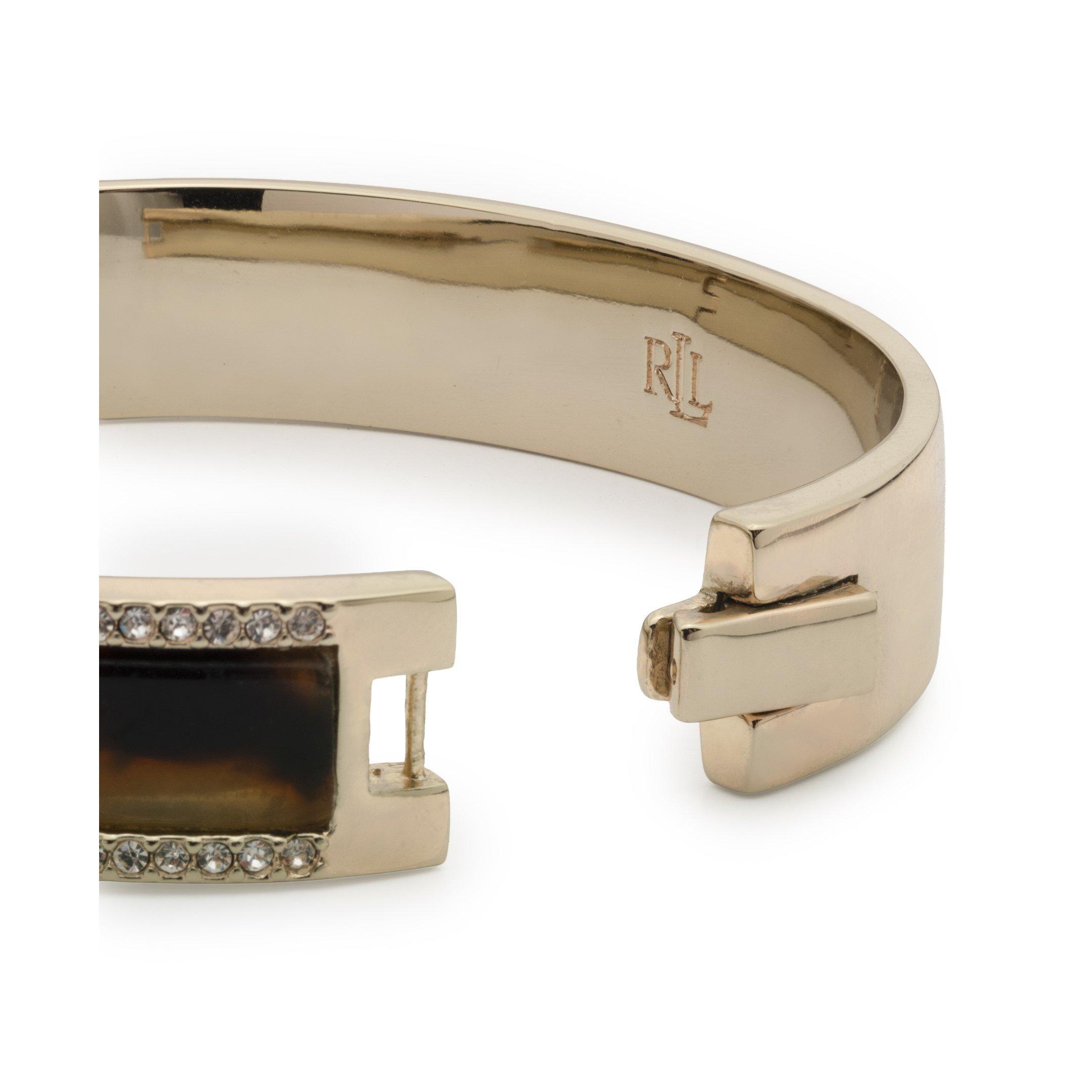 Tortoiseshell/G - Lauren by Ralph Lauren - Lauren Ralph Lauren Tortoise & Gold Crest Logo Bangle - 5
