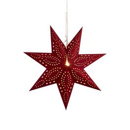 Lighting Collection Red Flock Christmas Star Shade