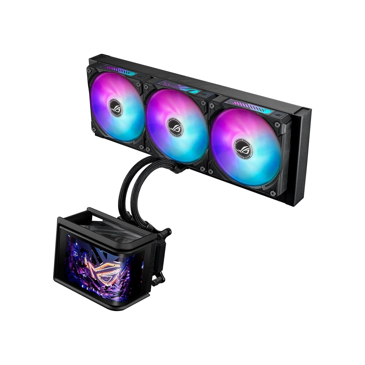 Black - ASUS - ROG Ryuo IV SLC 360 ARGB 360mm AiO Liquid CPU Cooler - 90RC0151-B0EAY0 - 1