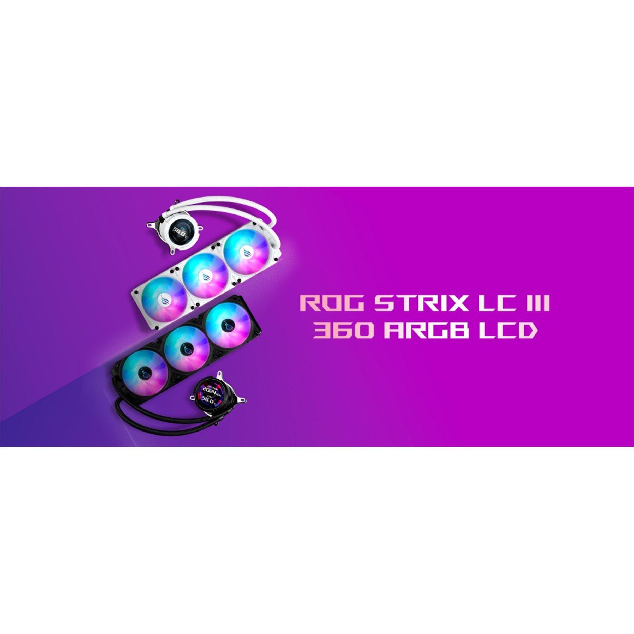Black - ASUS - ROG Strix LC III 360 ARGB LCD 360mm AiO Liquid CPU Cooler -90RC00W1-M0UAY0 - 13