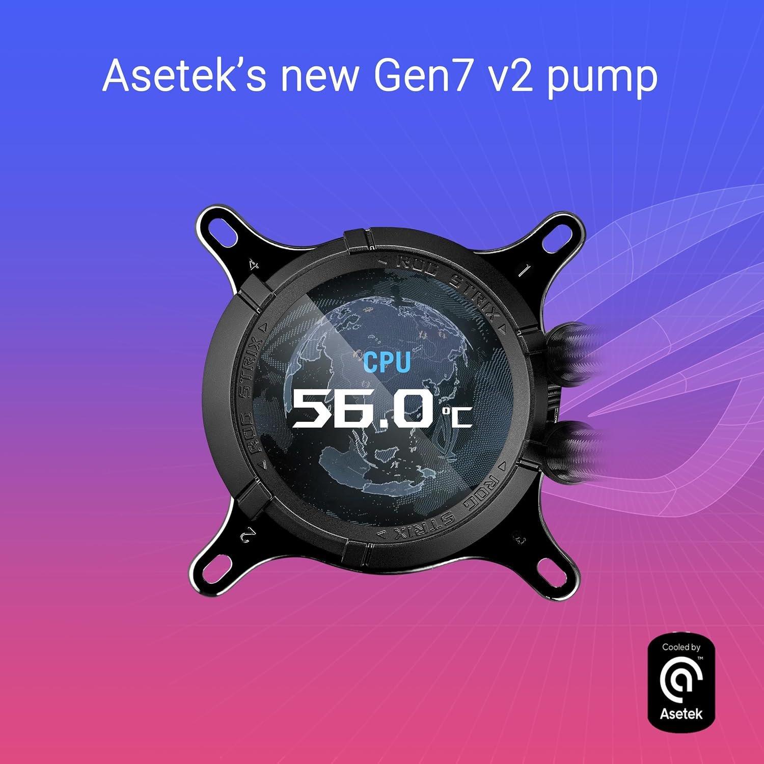 Black - ASUS - ROG Strix LC III 360 ARGB LCD 360mm AiO Liquid CPU Cooler -90RC00W1-M0UAY0 - 3