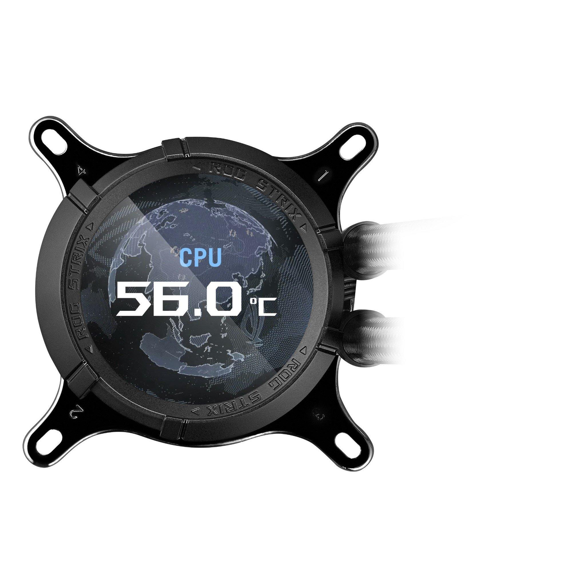 Black - ASUS - ROG Strix LC III 360 ARGB LCD 360mm AiO Liquid CPU Cooler -90RC00W1-M0UAY0 - 8