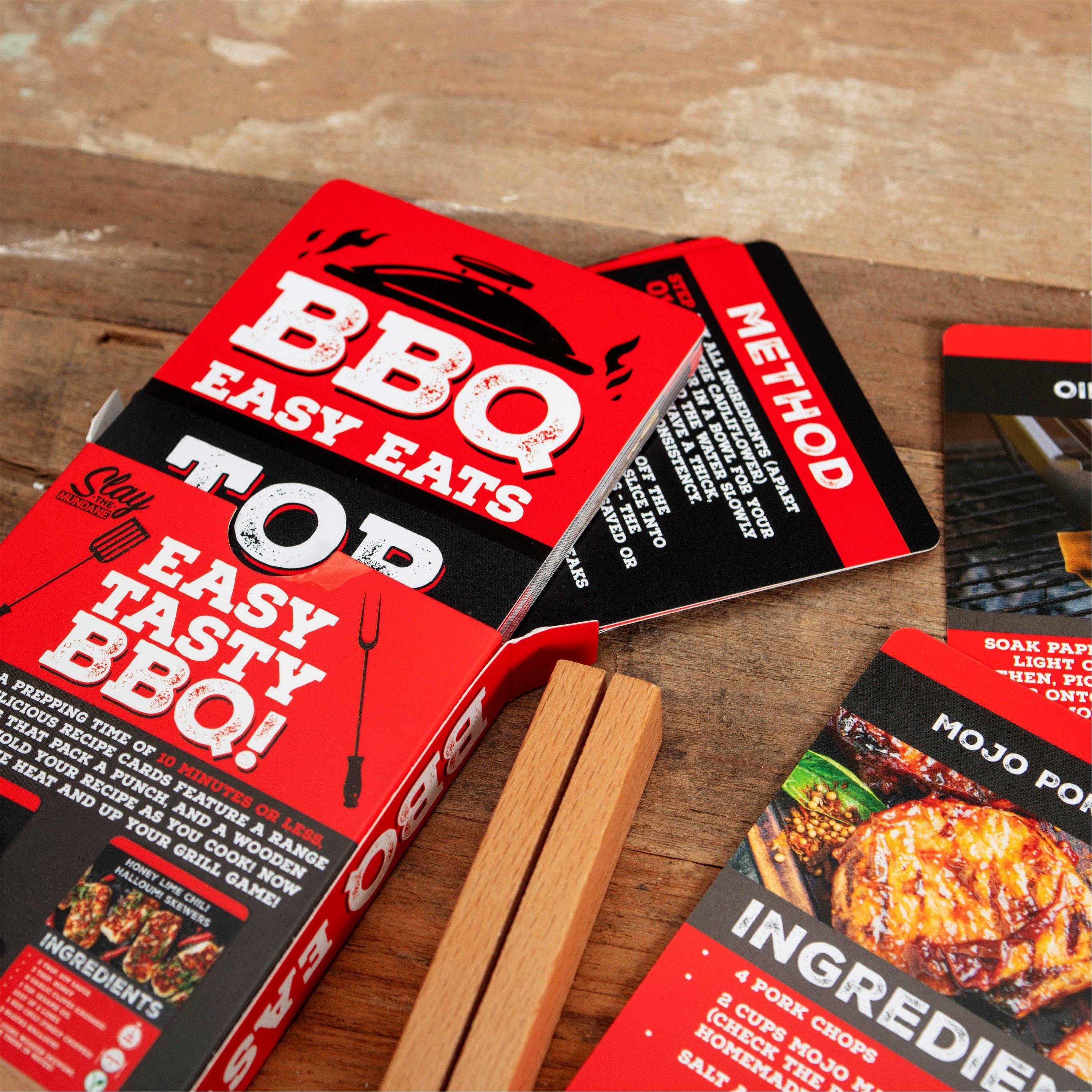 Black - Boxer Gifts - BBQ Eats Recipe Cards - Fathers Day Gifts for Dad - 3