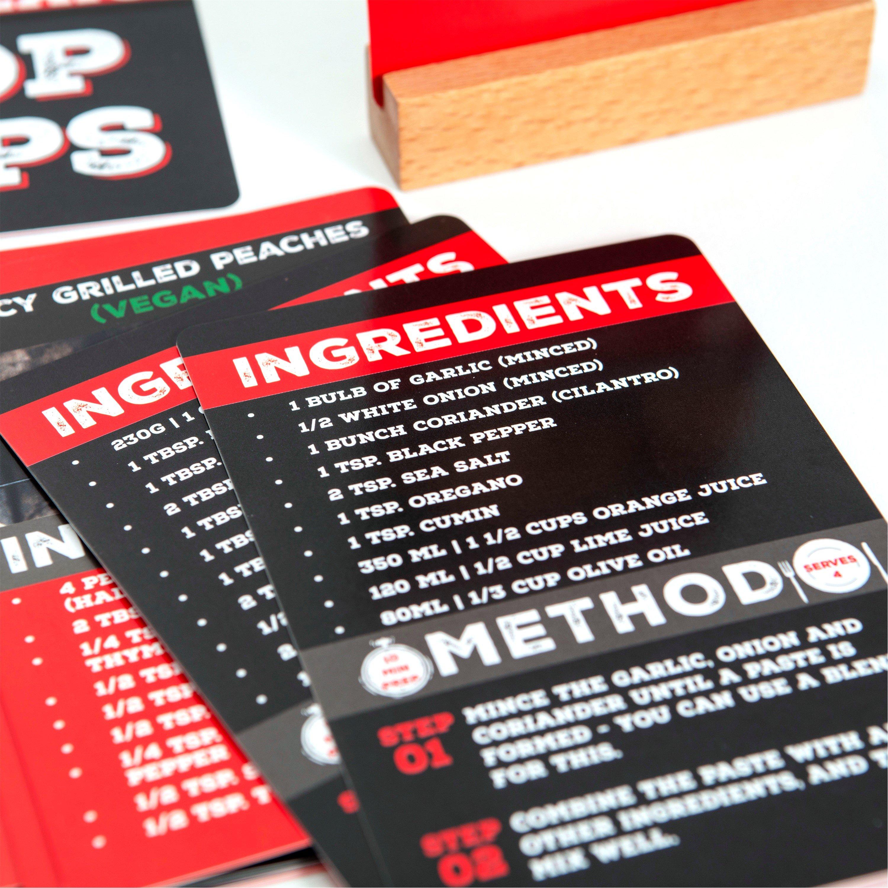 Black - Boxer Gifts - BBQ Eats Recipe Cards - Fathers Day Gifts for Dad - 4