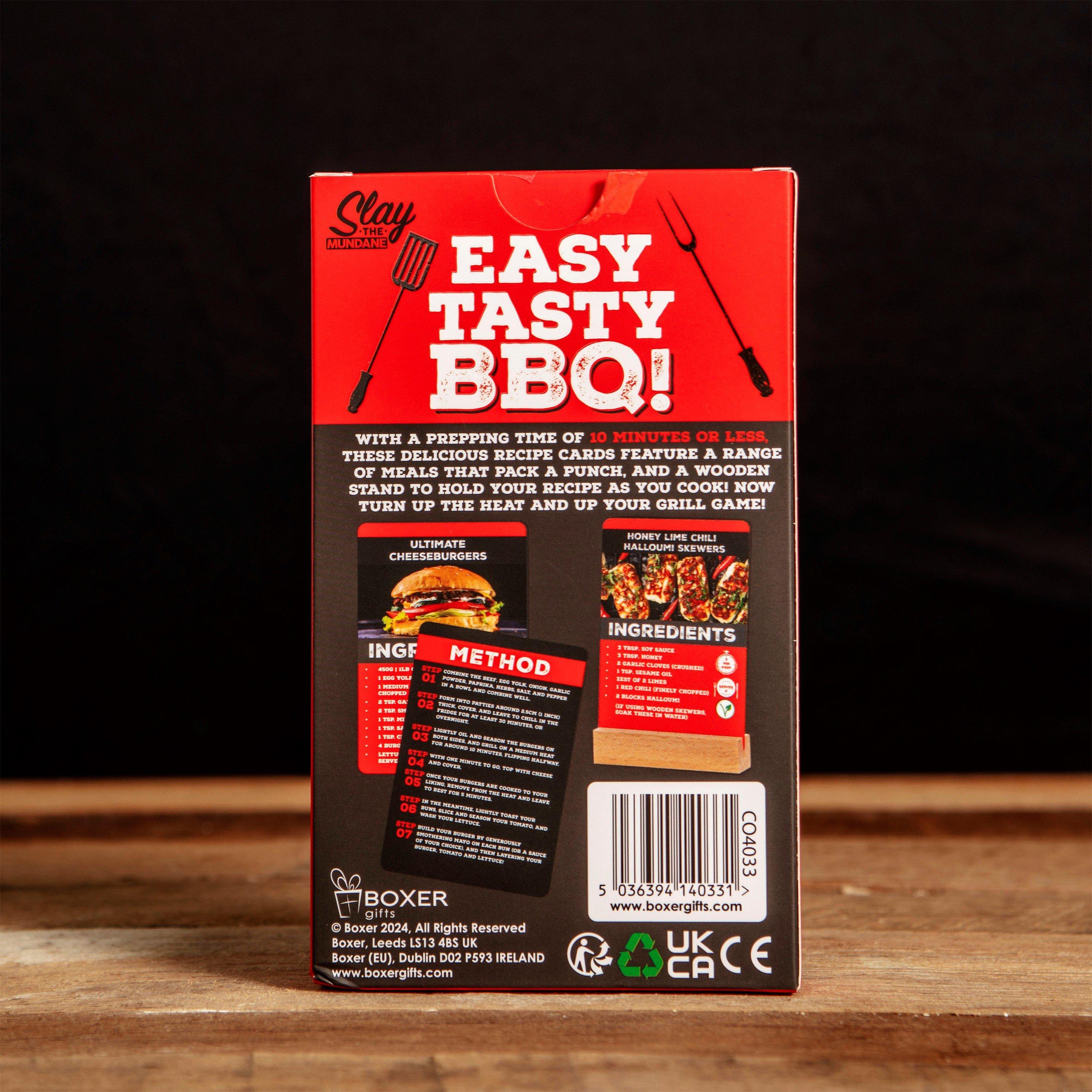 Black - Boxer Gifts - BBQ Eats Recipe Cards - Fathers Day Gifts for Dad - 6