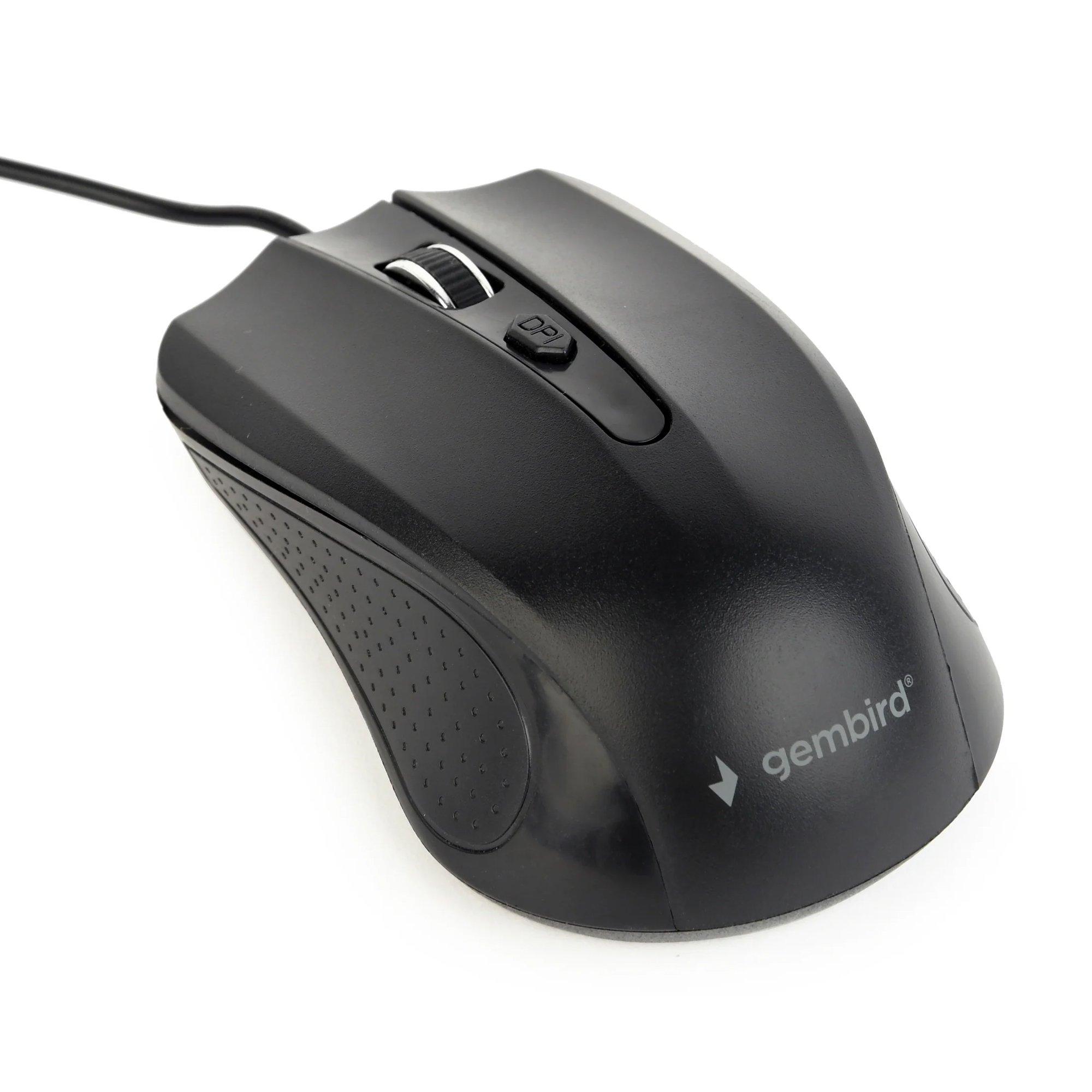 Black - Gembird - Gembird Wired USB Optical PC Computer Mouse Black - 1