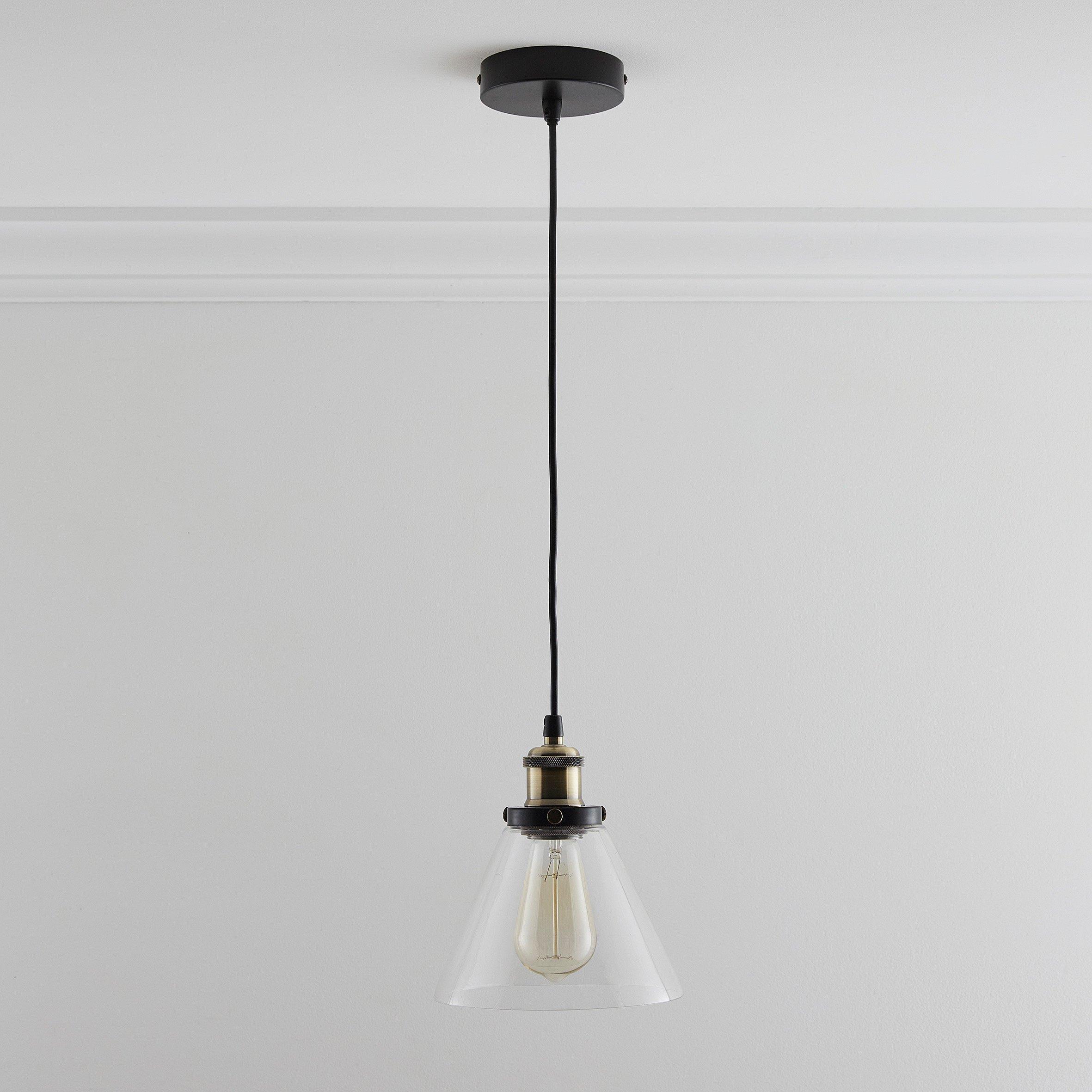 Clear - K Living - Lucy One Light Hanging Clear Glass Ceiling Pendant - 1