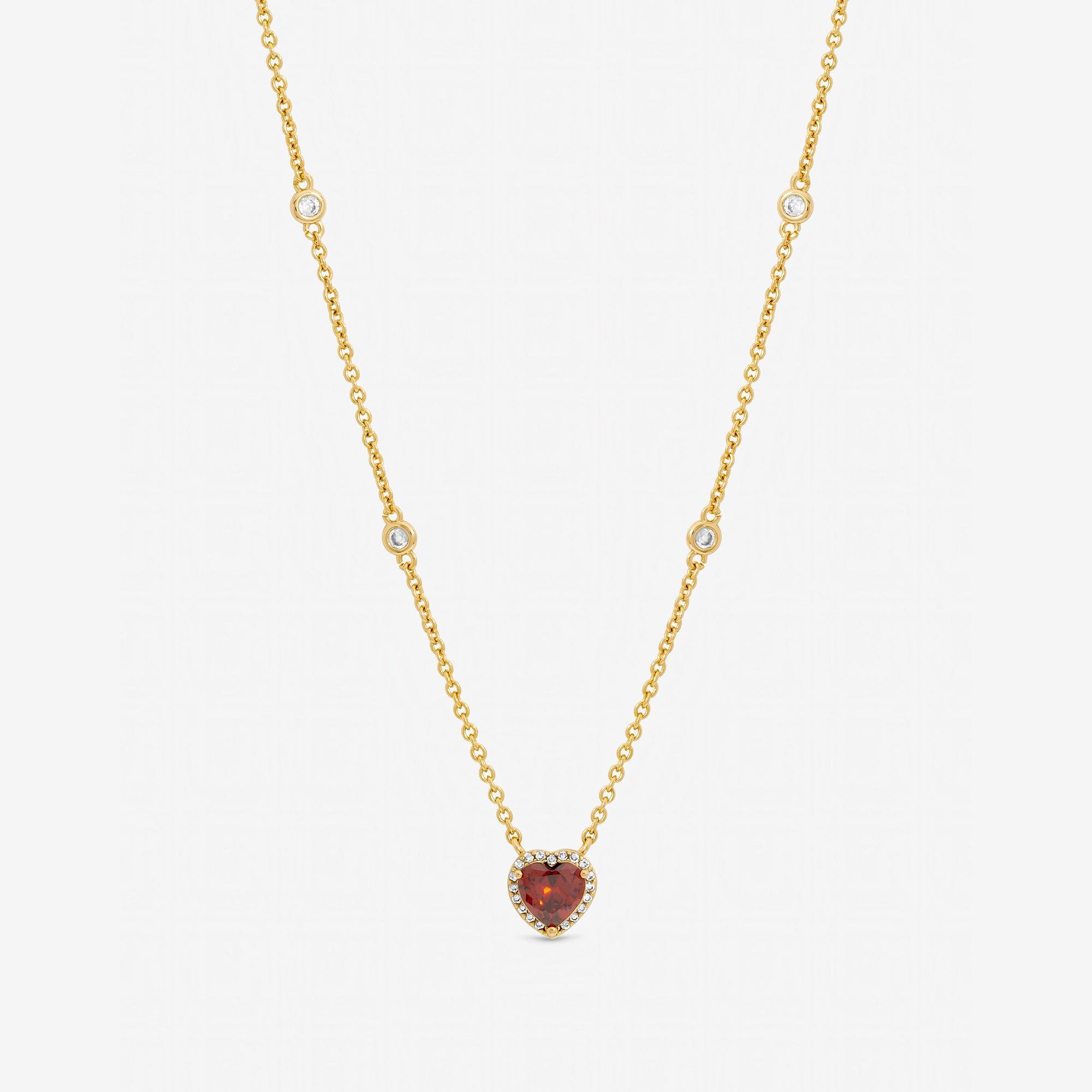 Gold - Jon Richard - Gold Plated and Red Heart Pendant Necklace - 2