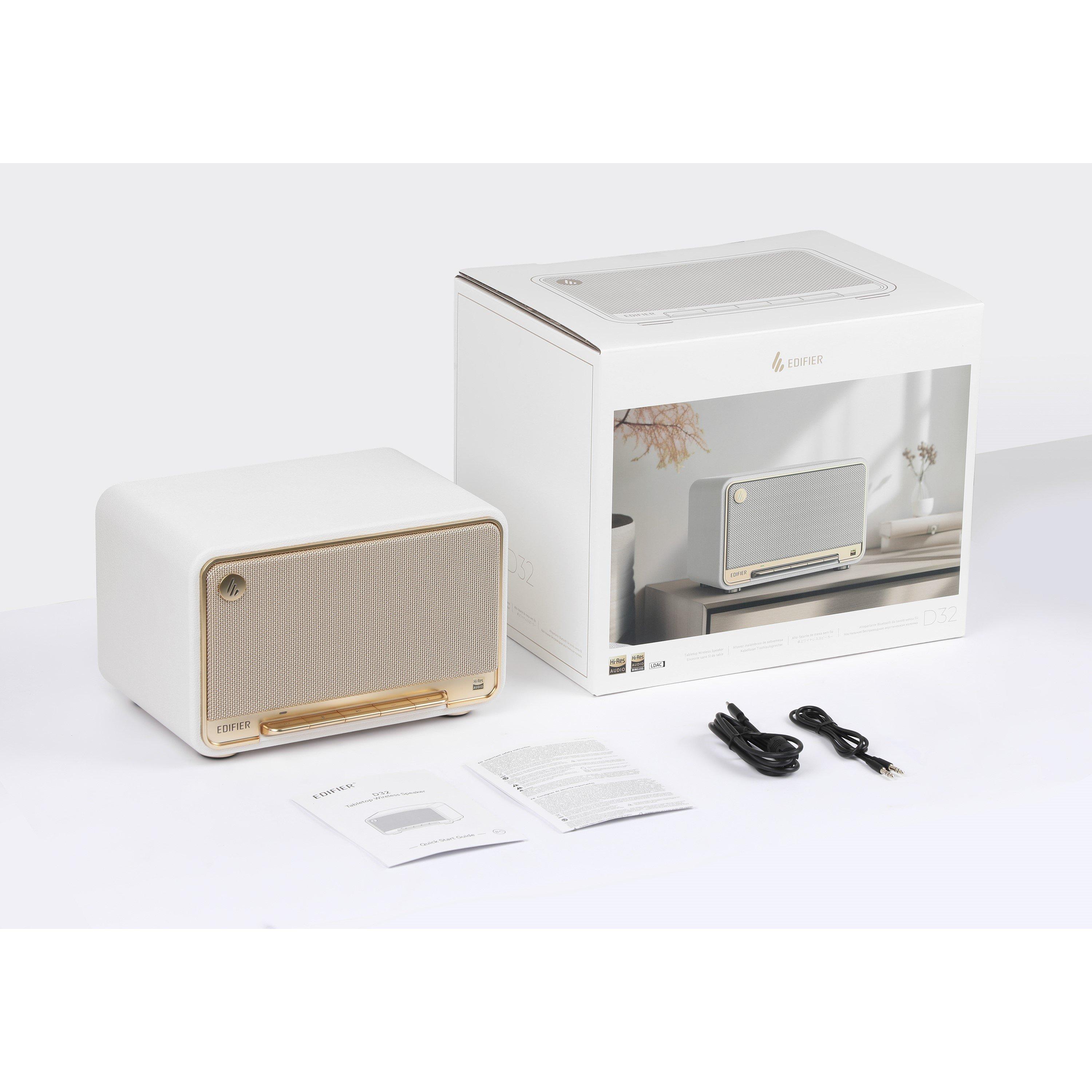 White - Edifier - Edifier D32 Retro Bluetooth Hi-Res Speaker White - 6