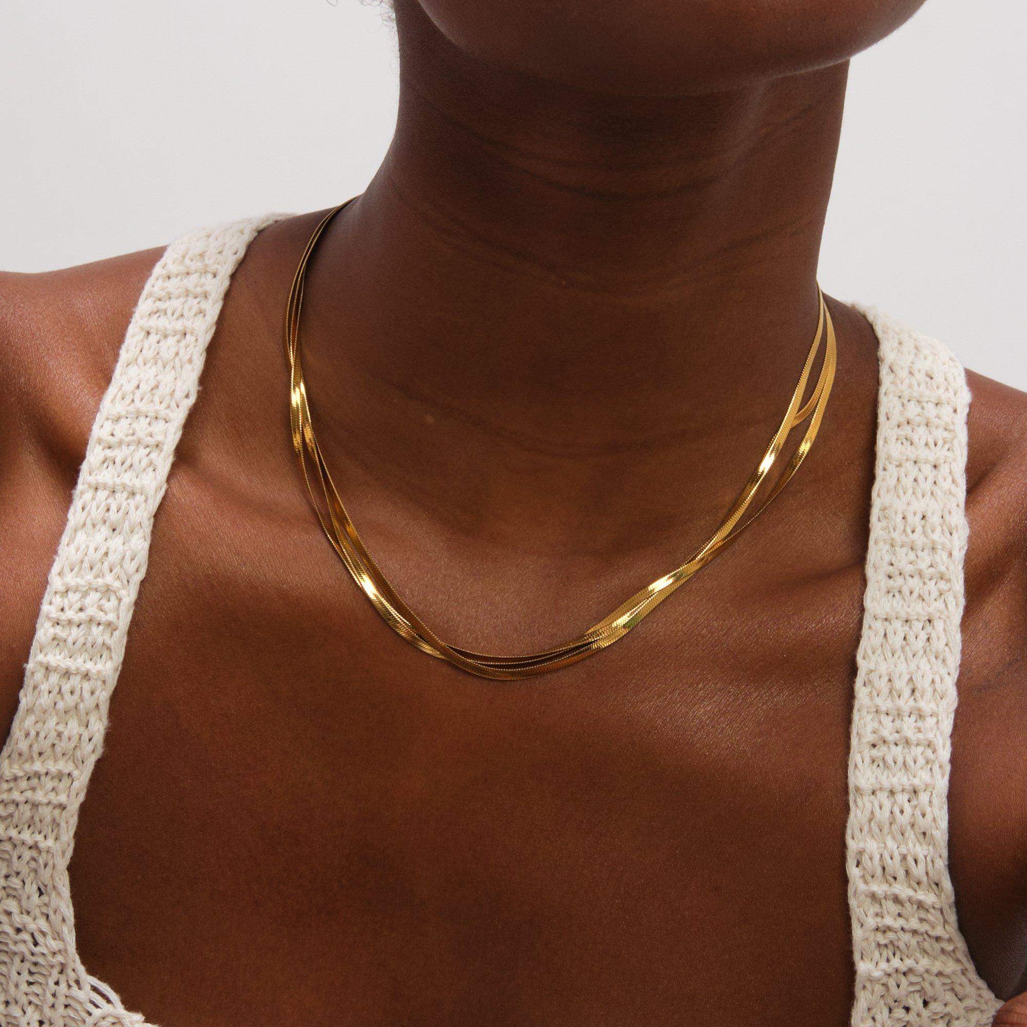 Gold - Jon Richard - Gold Plated Waterproof Snake Chain Necklace - 2