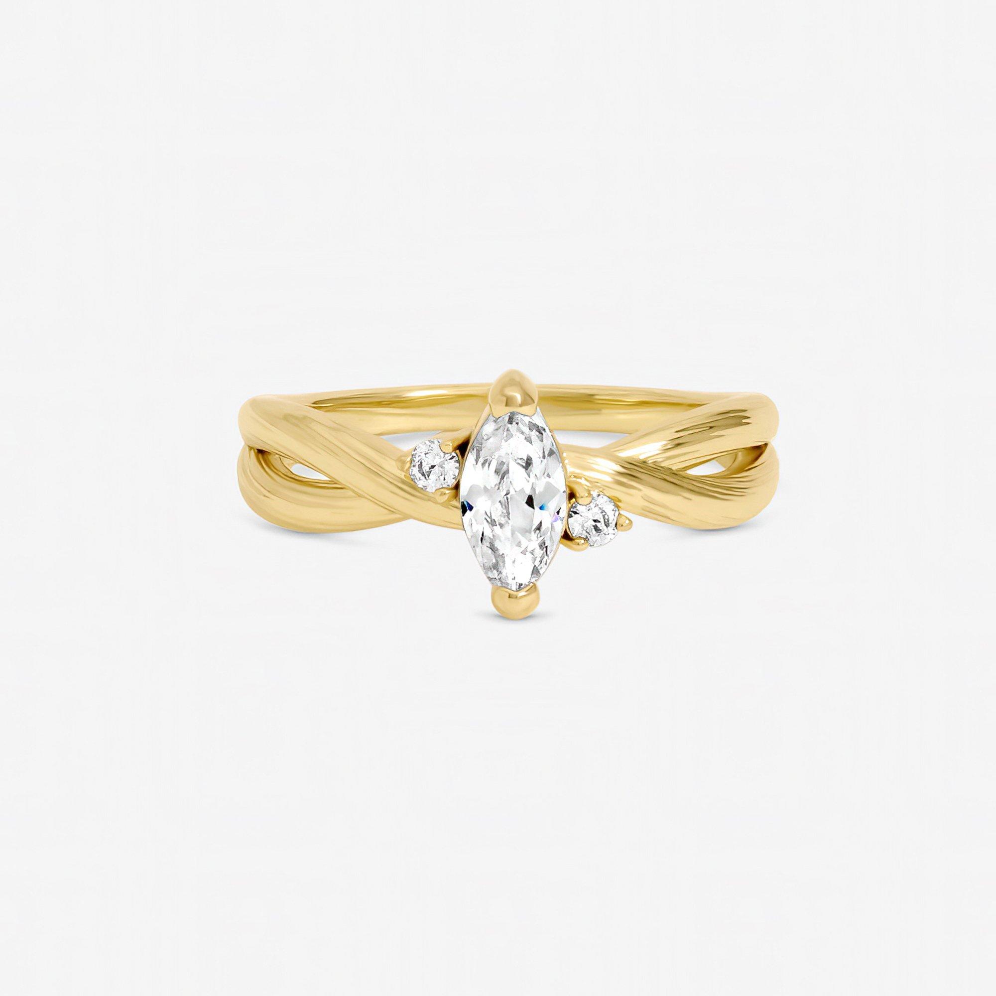 Gold - Jon Richard - Gold Plated Navette Cubic Zirconia Ring