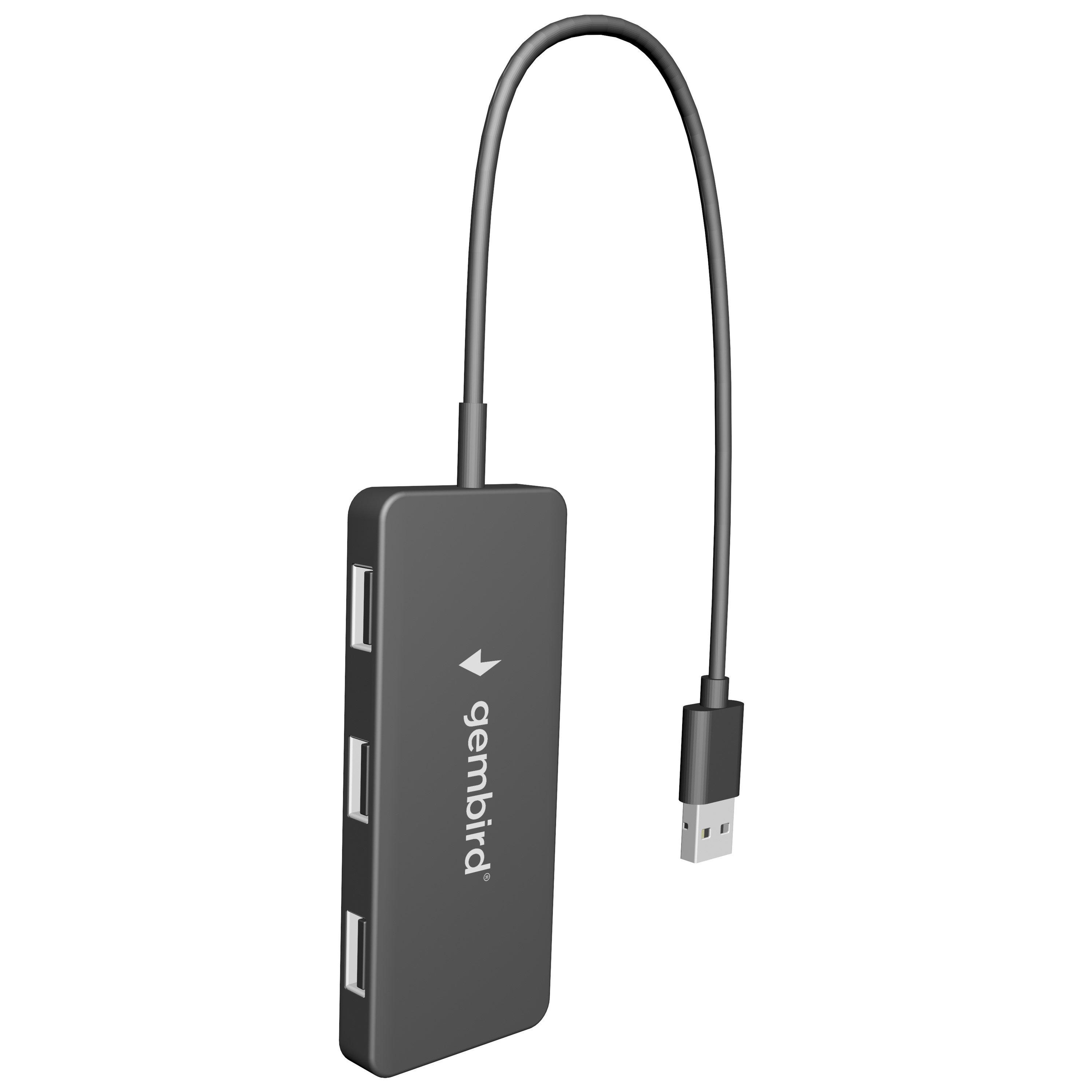 Black - Gembird - 4 Port USB PC Computer Hub Black - 1