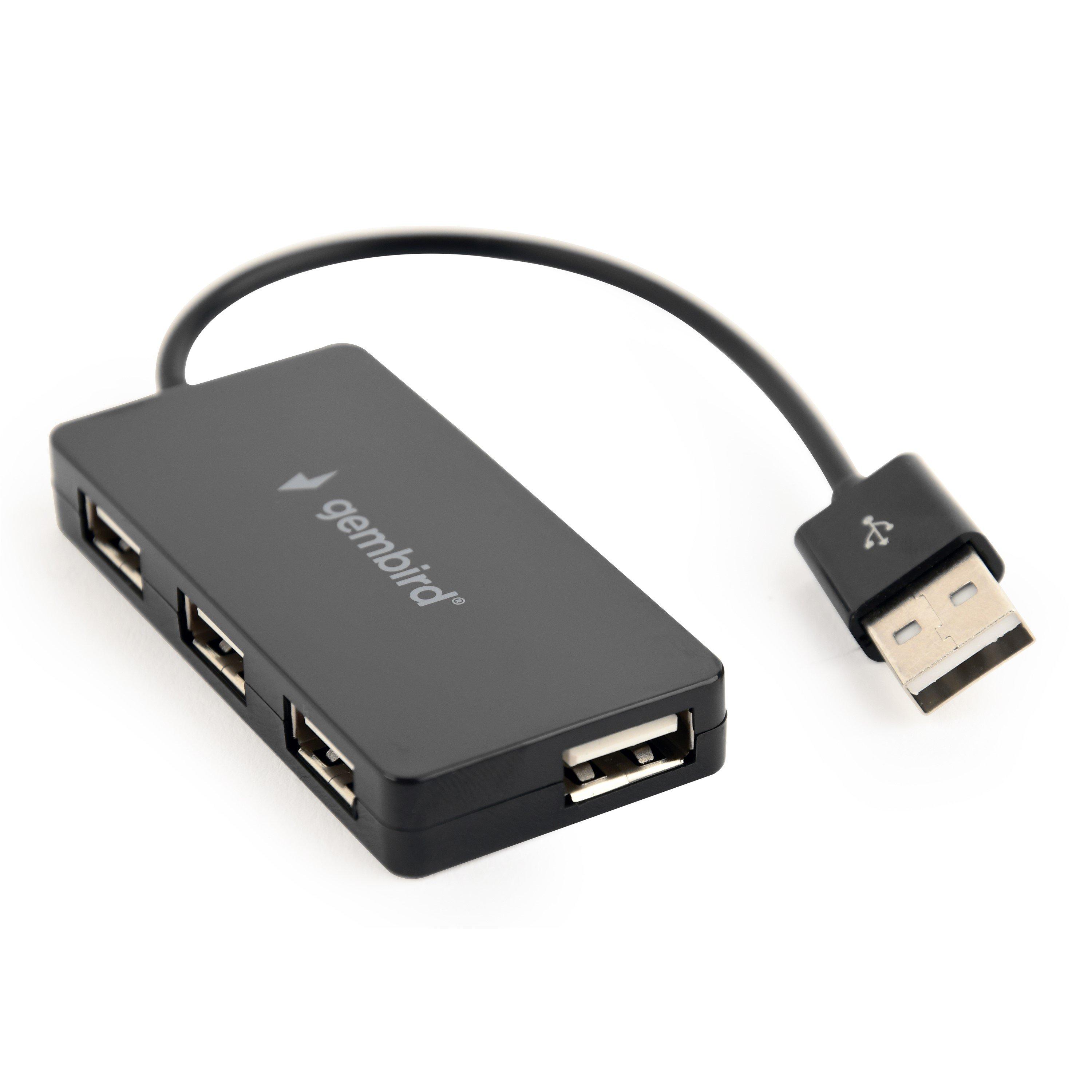 Gembird | 4 Port USB PC Computer Hub Black | Sports Direct