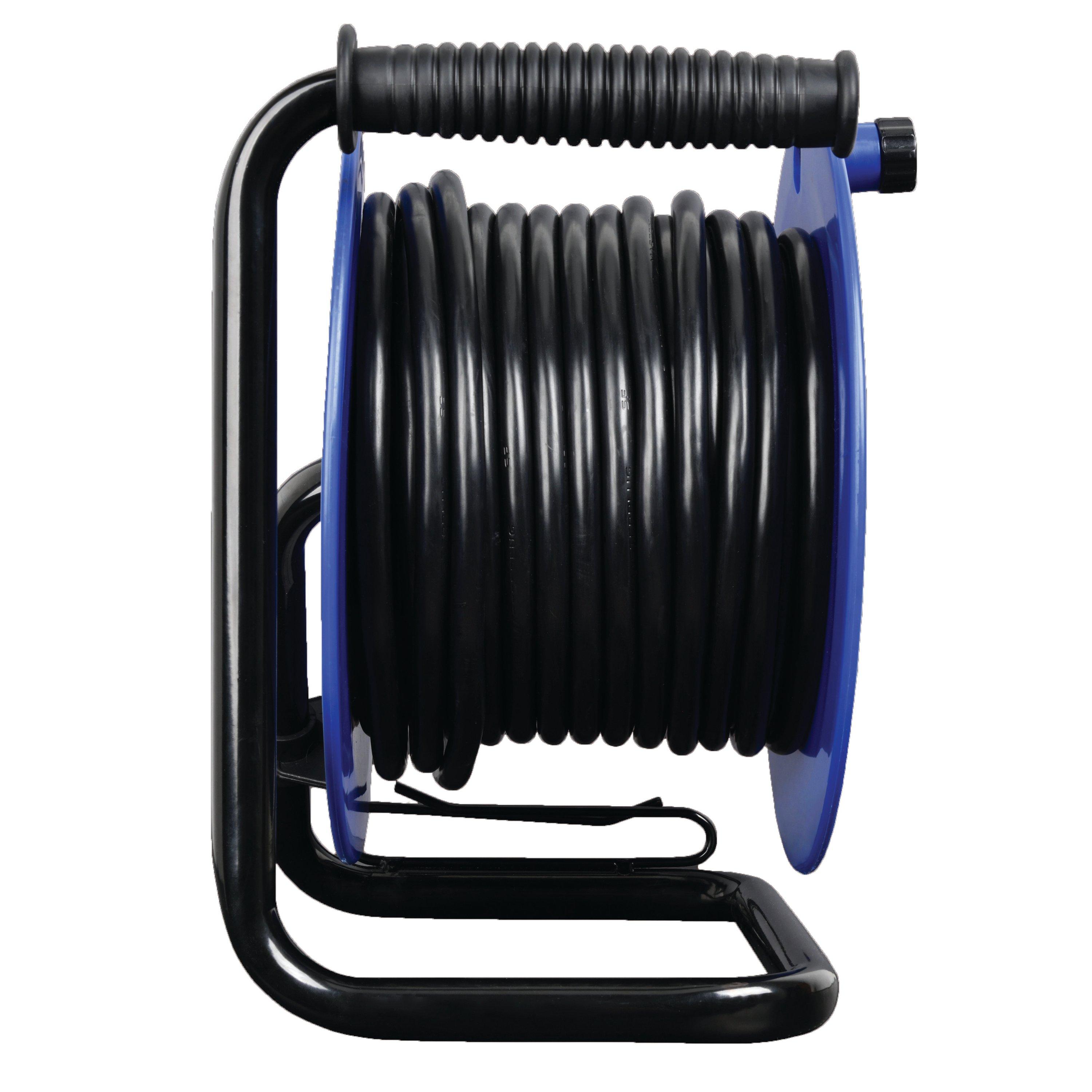 Blue - Masterplug - Masterplug 40m 4 Socket Heavy Duty Open Cable Reel - 2