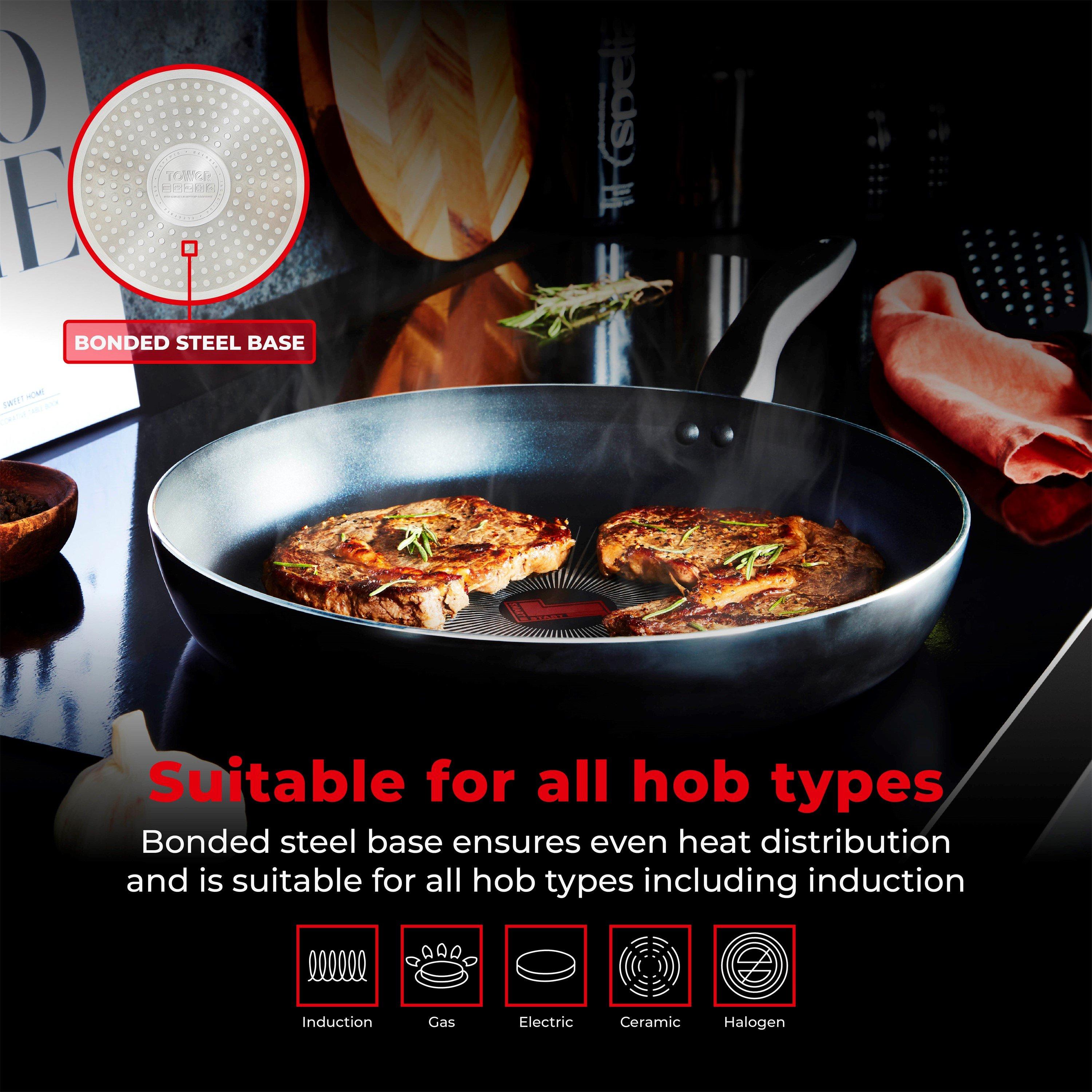 Black - Tower - Smart Start Gourmet 5pc Cookware Set - 7