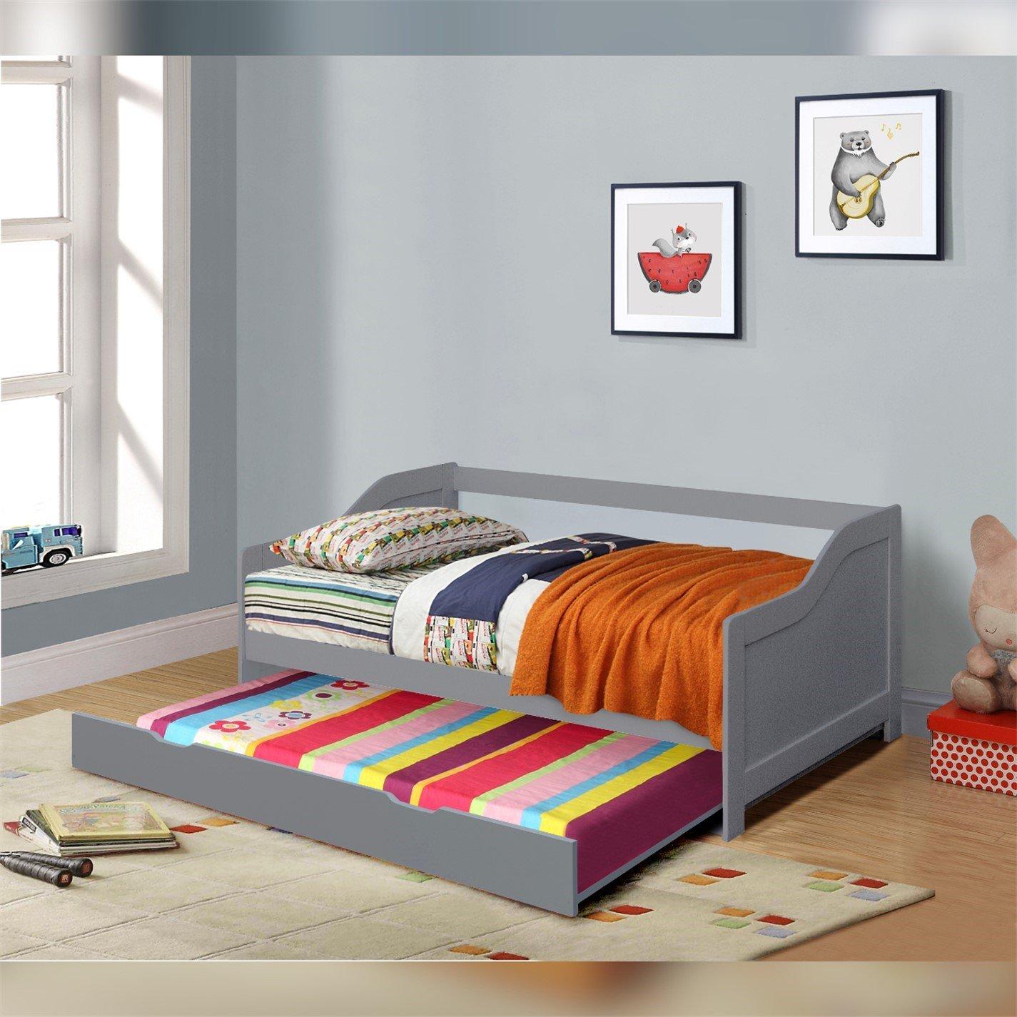 Grey - Comfy Living - Wooden Trundle Bed Only - 1