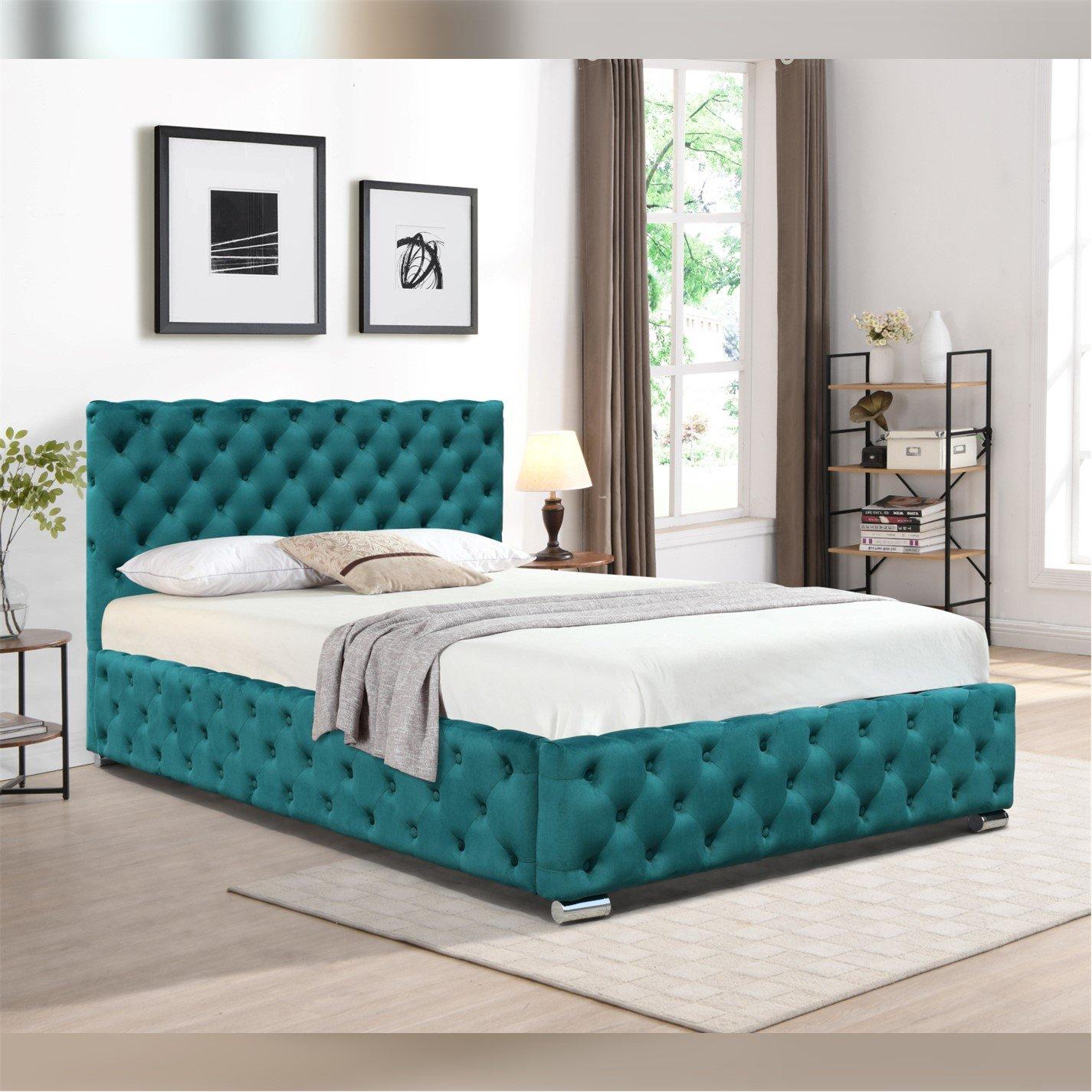 Comfy Living Tufted Fabric Bed Frame