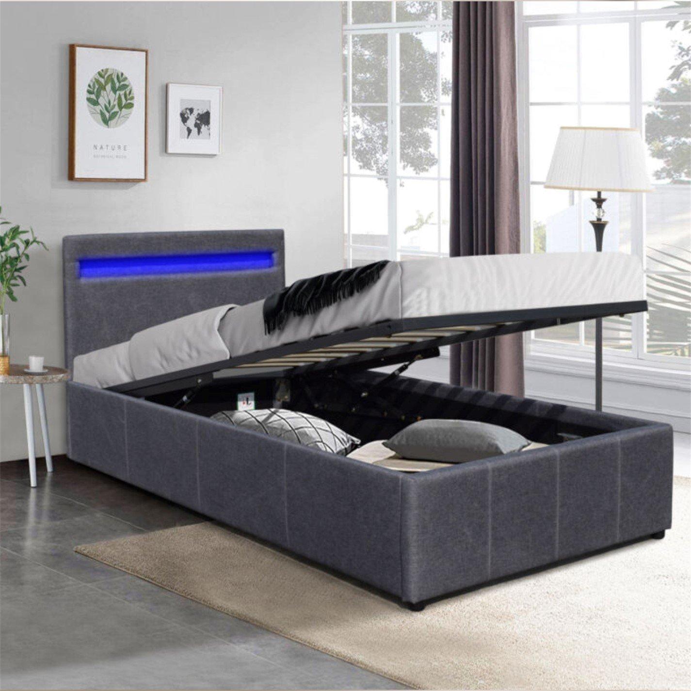 Comfy Living Ottoman With LED Headboard and Mattress