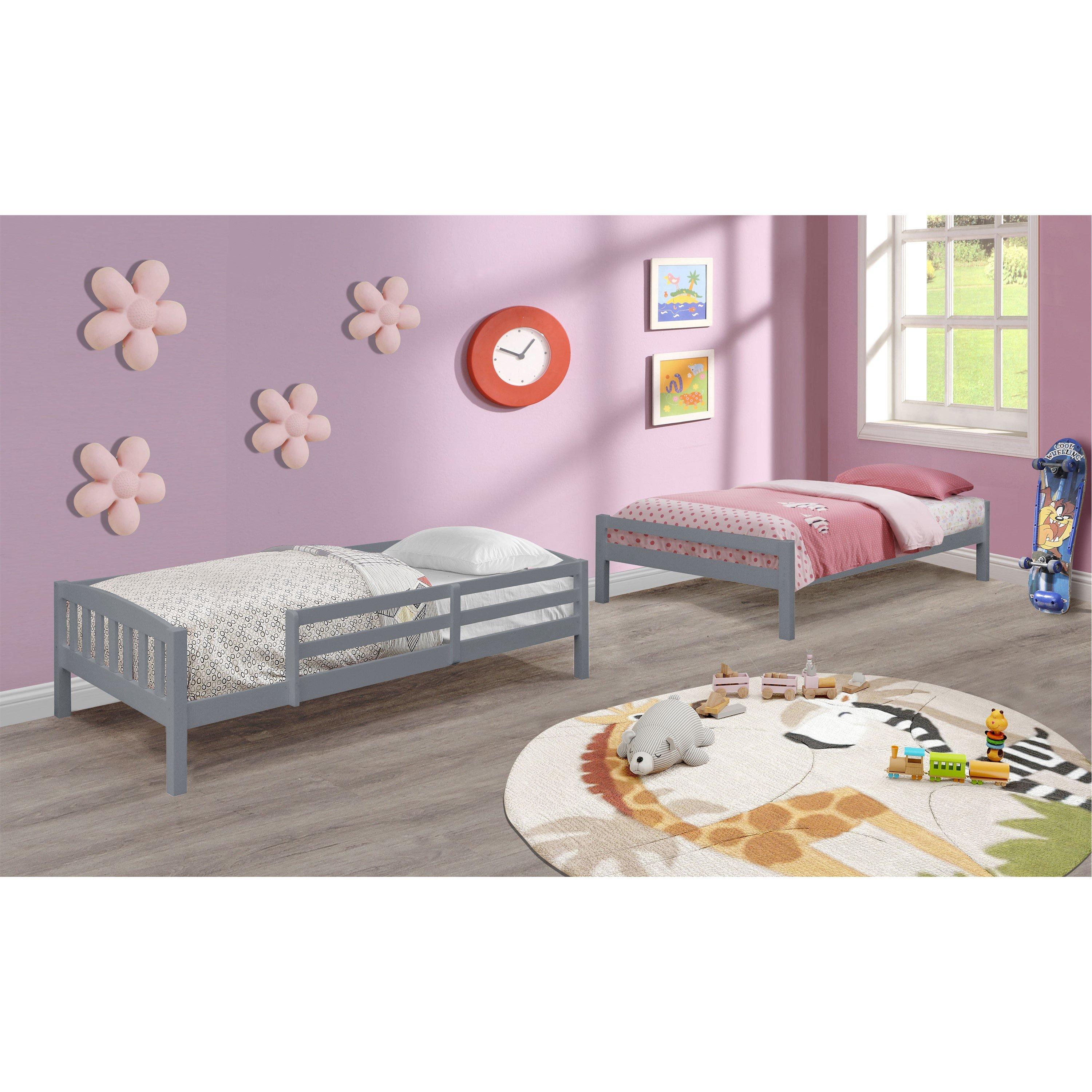 Grey - Comfy Living - Wooden Combination Bunk Bed with Mattresses - 3