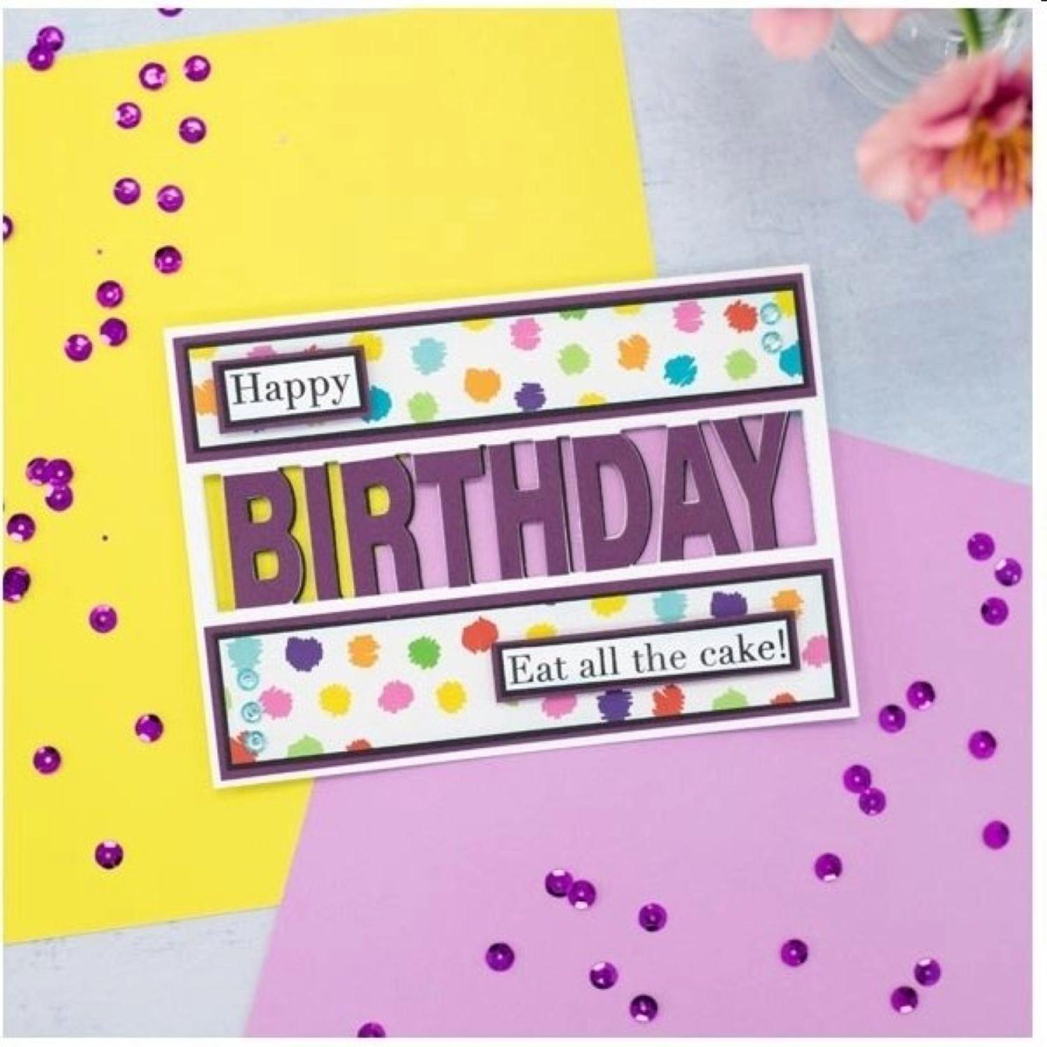 Multi - Crafters Companion - Wishing You A Happy Birthday Stamp & Die Set - 2