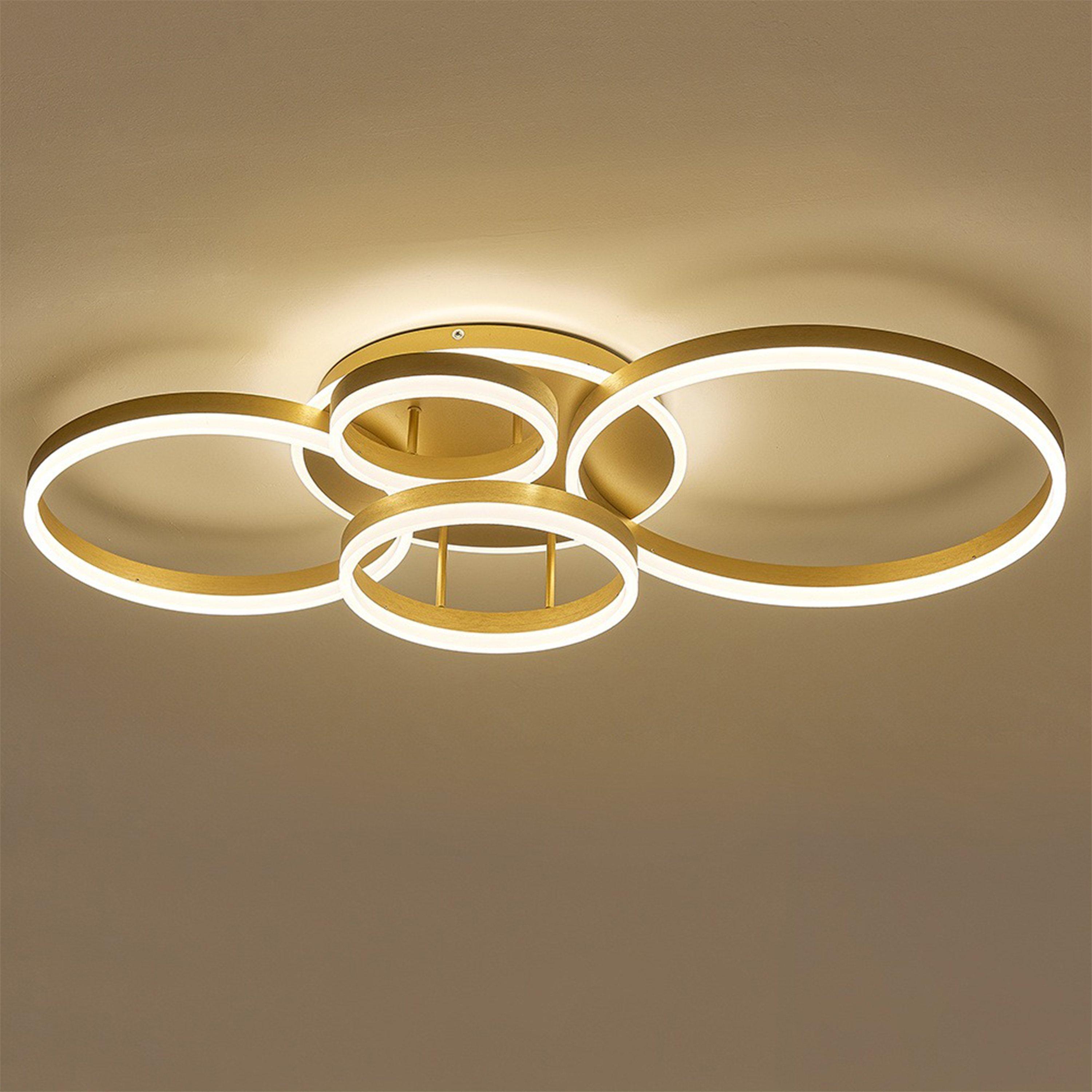 Gold - Kabinet UK - 5-Round Overlap Adjustable LED Ceiling Light - 4