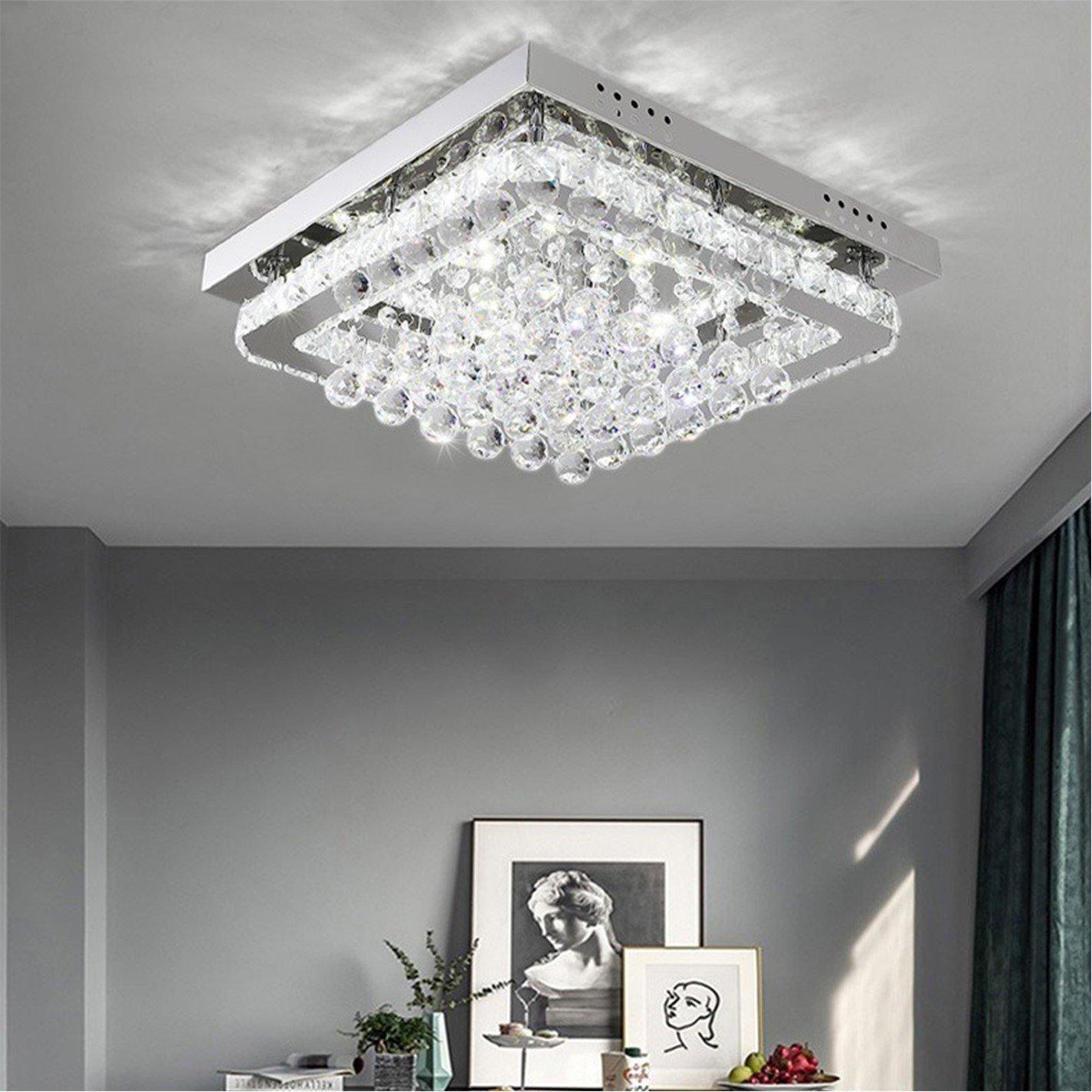 White - Kabinet UK - Square Crystal Adjustable LED Ceiling Light - 2