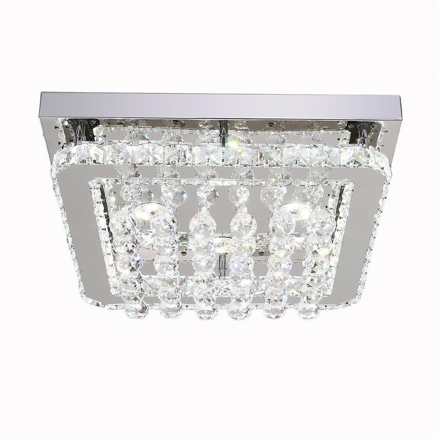 White - Kabinet UK - Square Crystal Adjustable LED Ceiling Light - 3