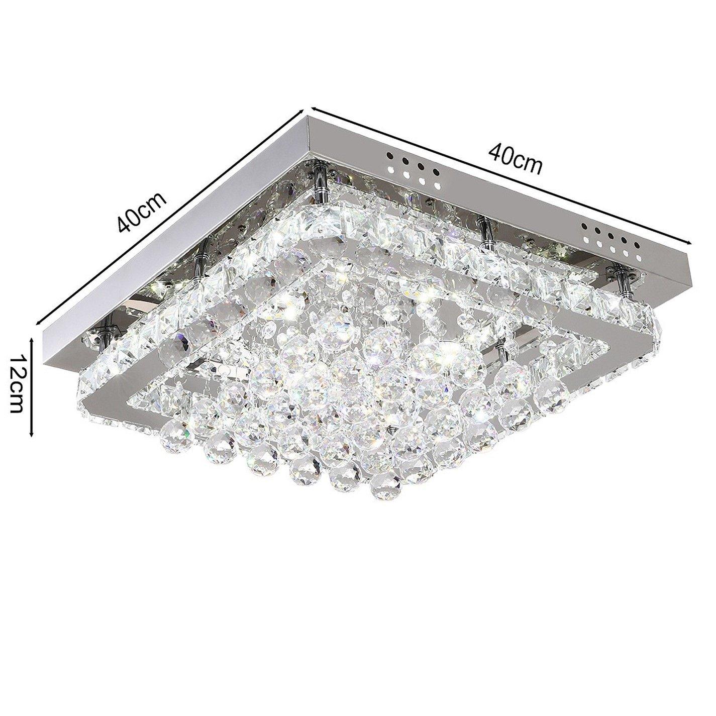 White - Kabinet UK - Square Crystal Adjustable LED Ceiling Light - 5