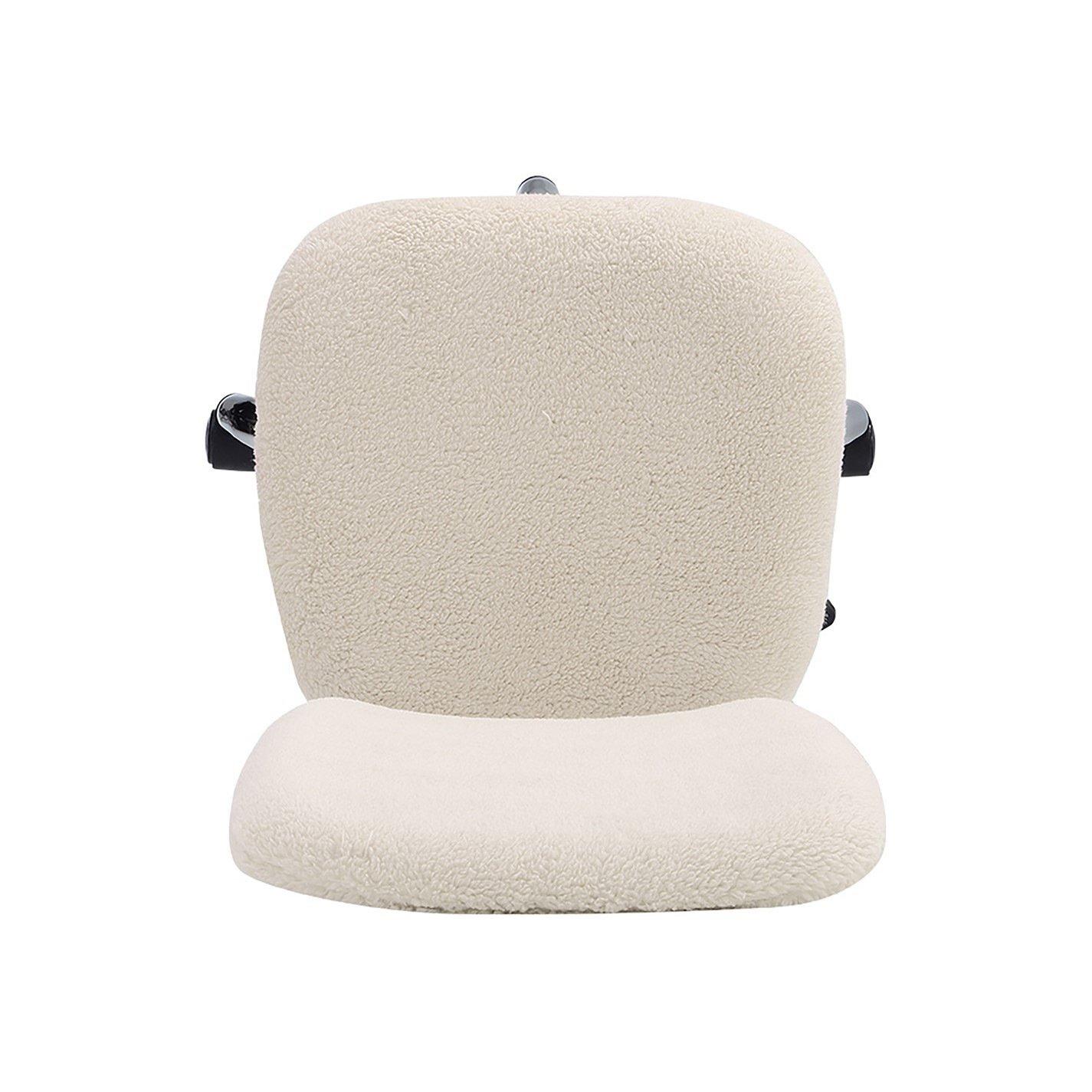 Beige - Kabinet UK - Plush Swivel Office Chair - 5