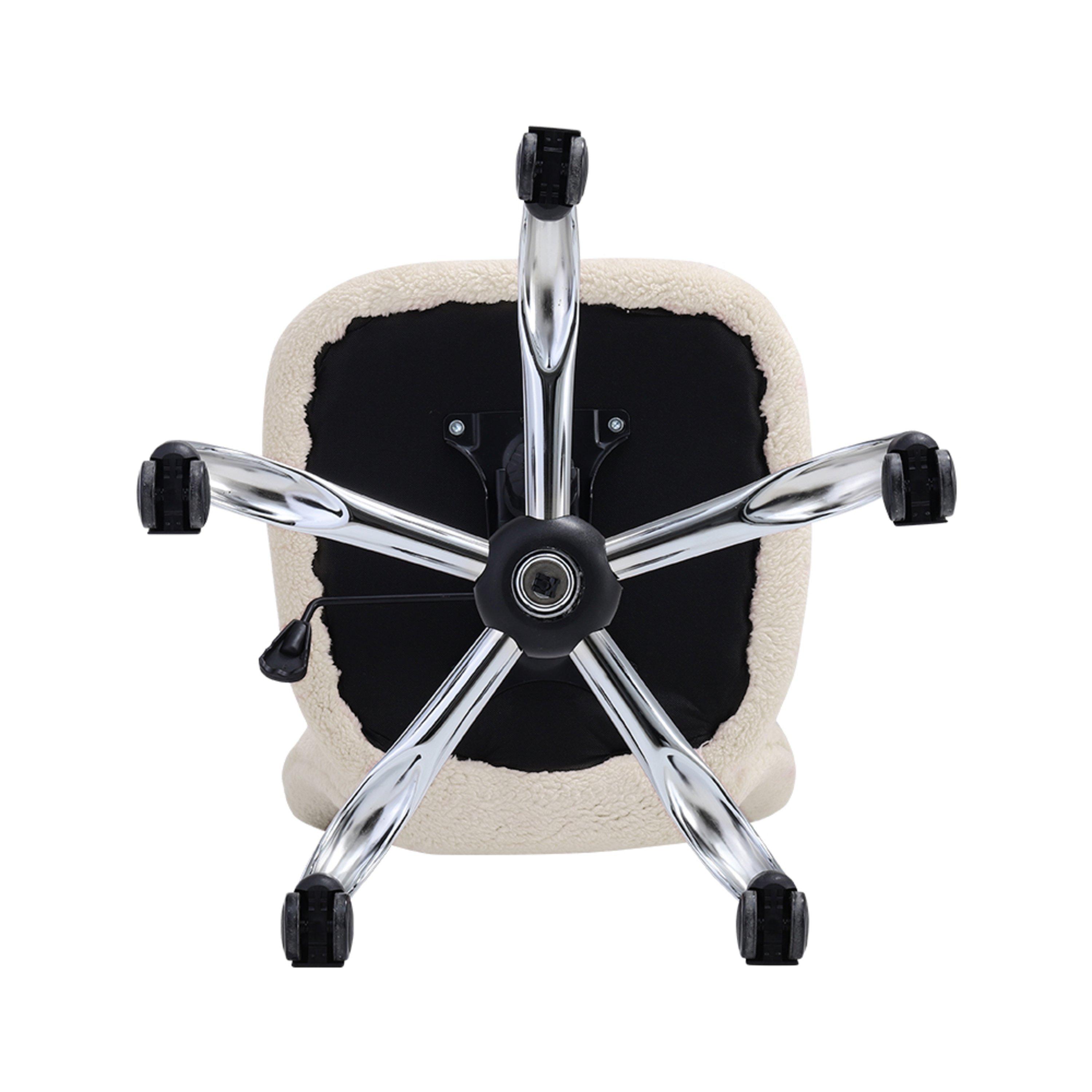 Beige - Kabinet UK - Plush Swivel Office Chair - 6