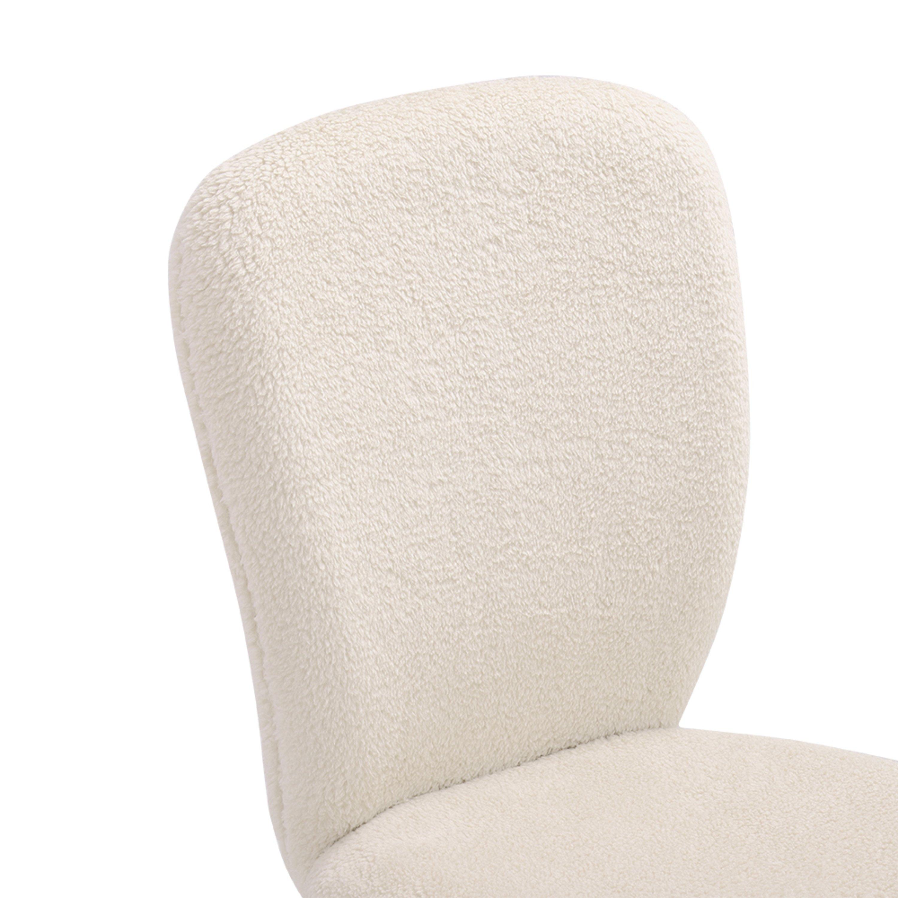 Beige - Kabinet UK - Plush Swivel Office Chair - 7