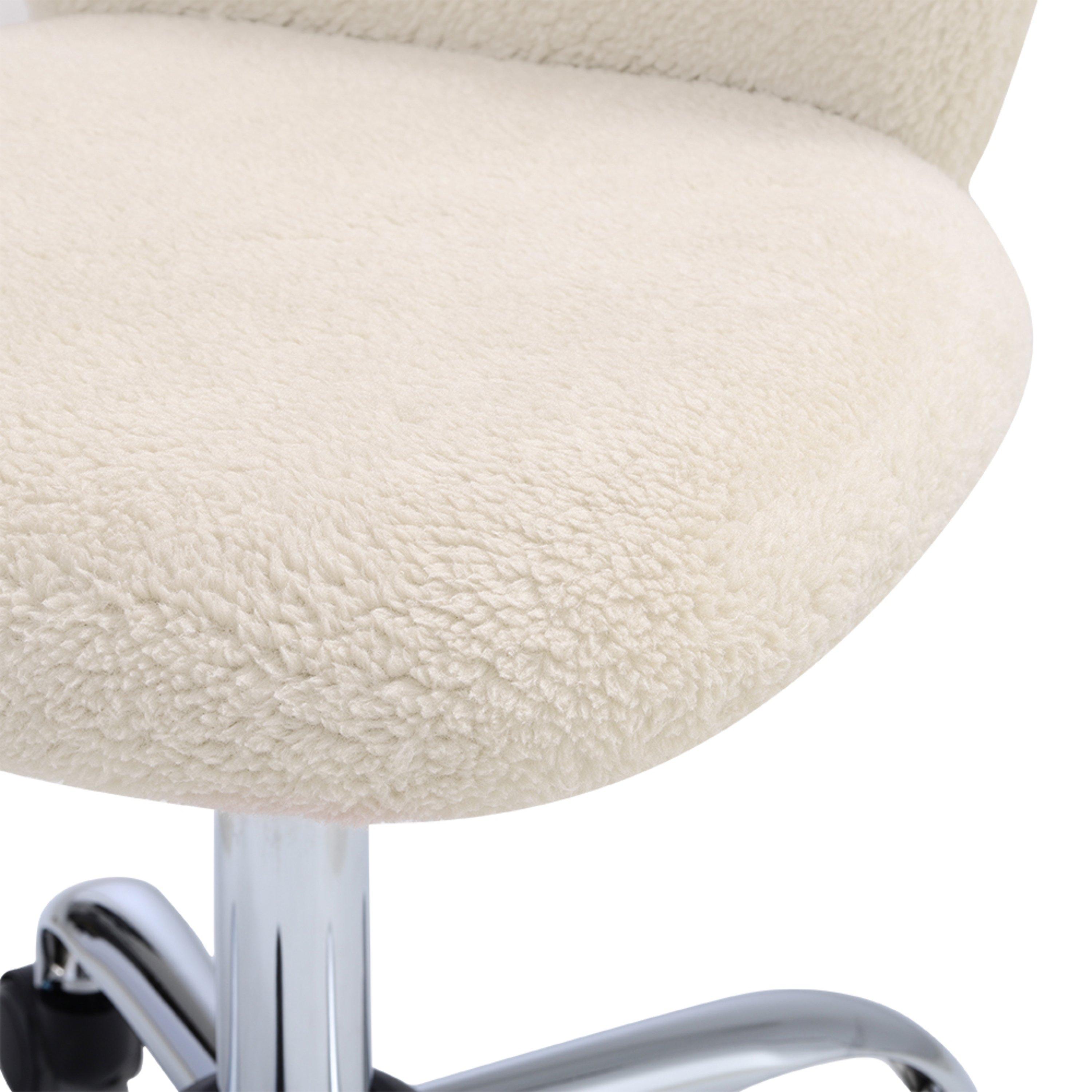 Beige - Kabinet UK - Plush Swivel Office Chair - 8
